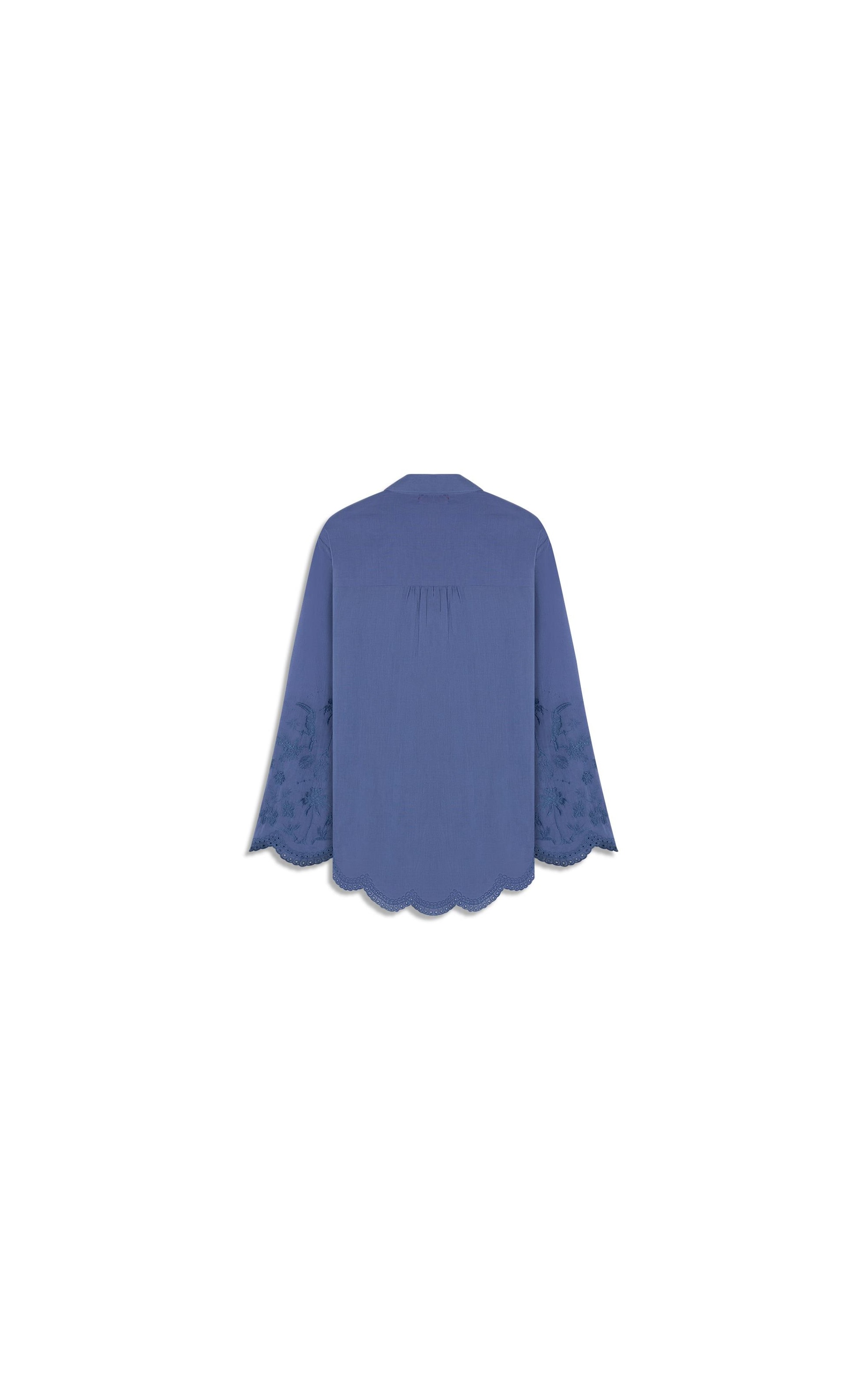 Camisa Piva Voilcotton Bordada  Fucsia