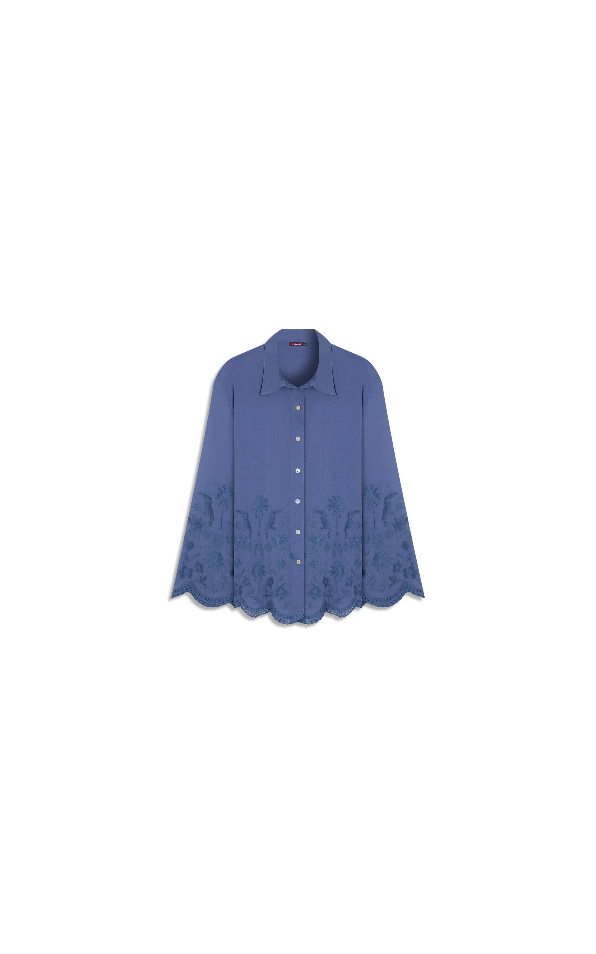 Camisa Piva Voilcotton Bordada  Fucsia