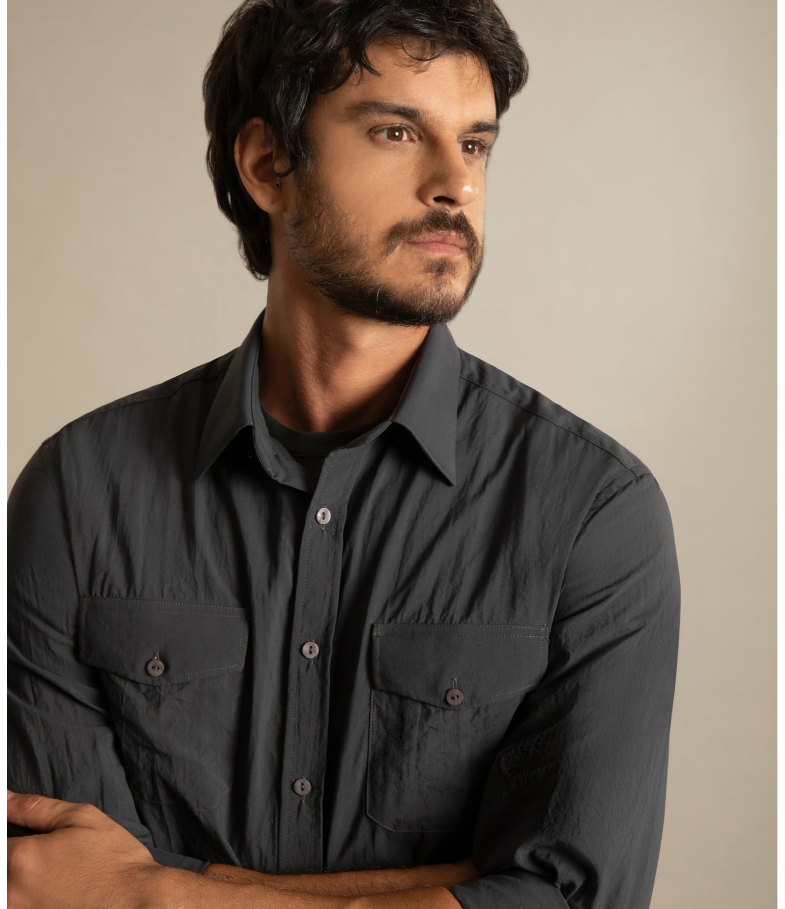  Camisa Pockets Amni Ml  Grafite