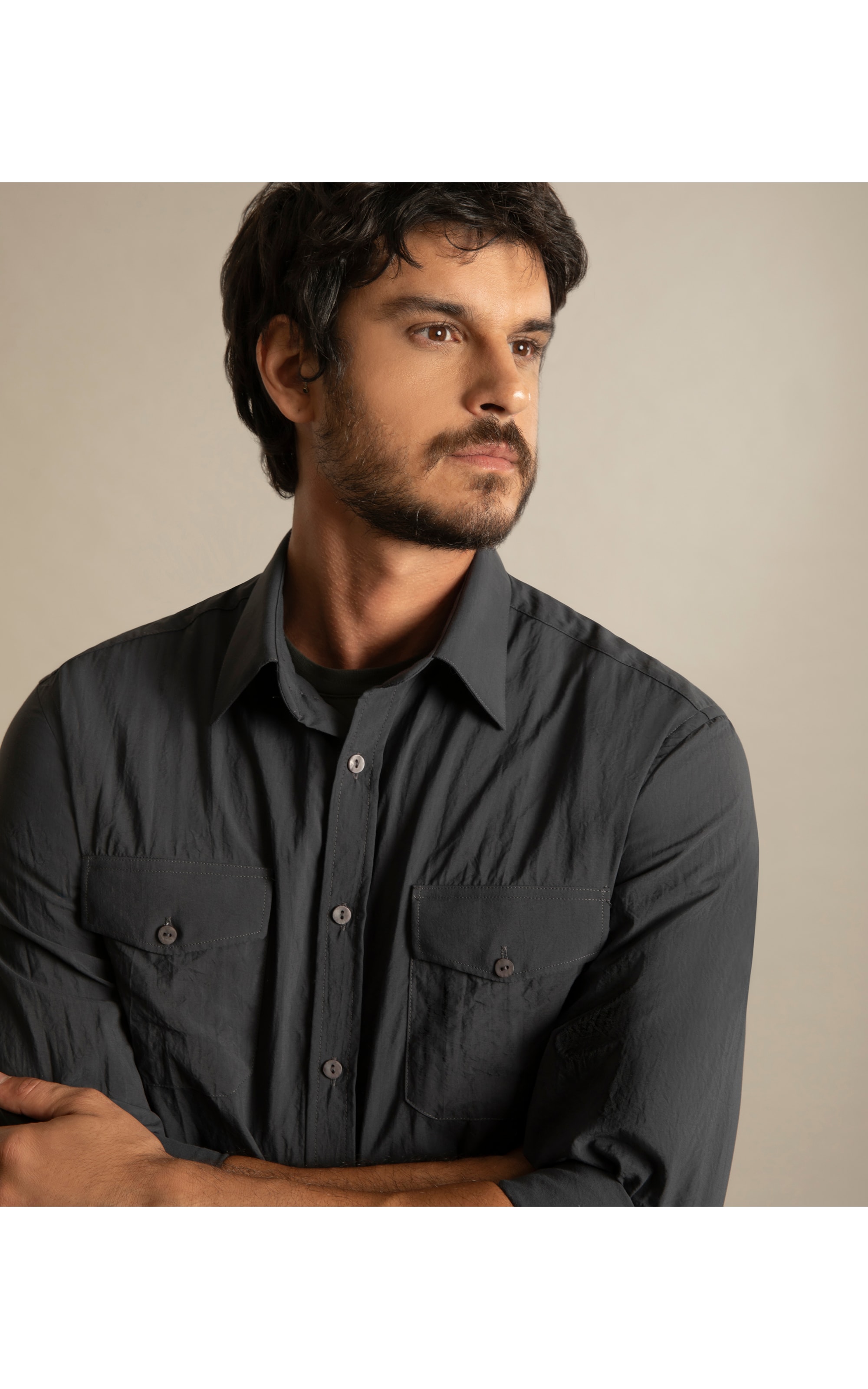  Camisa Pockets Amni Ml  Grafite