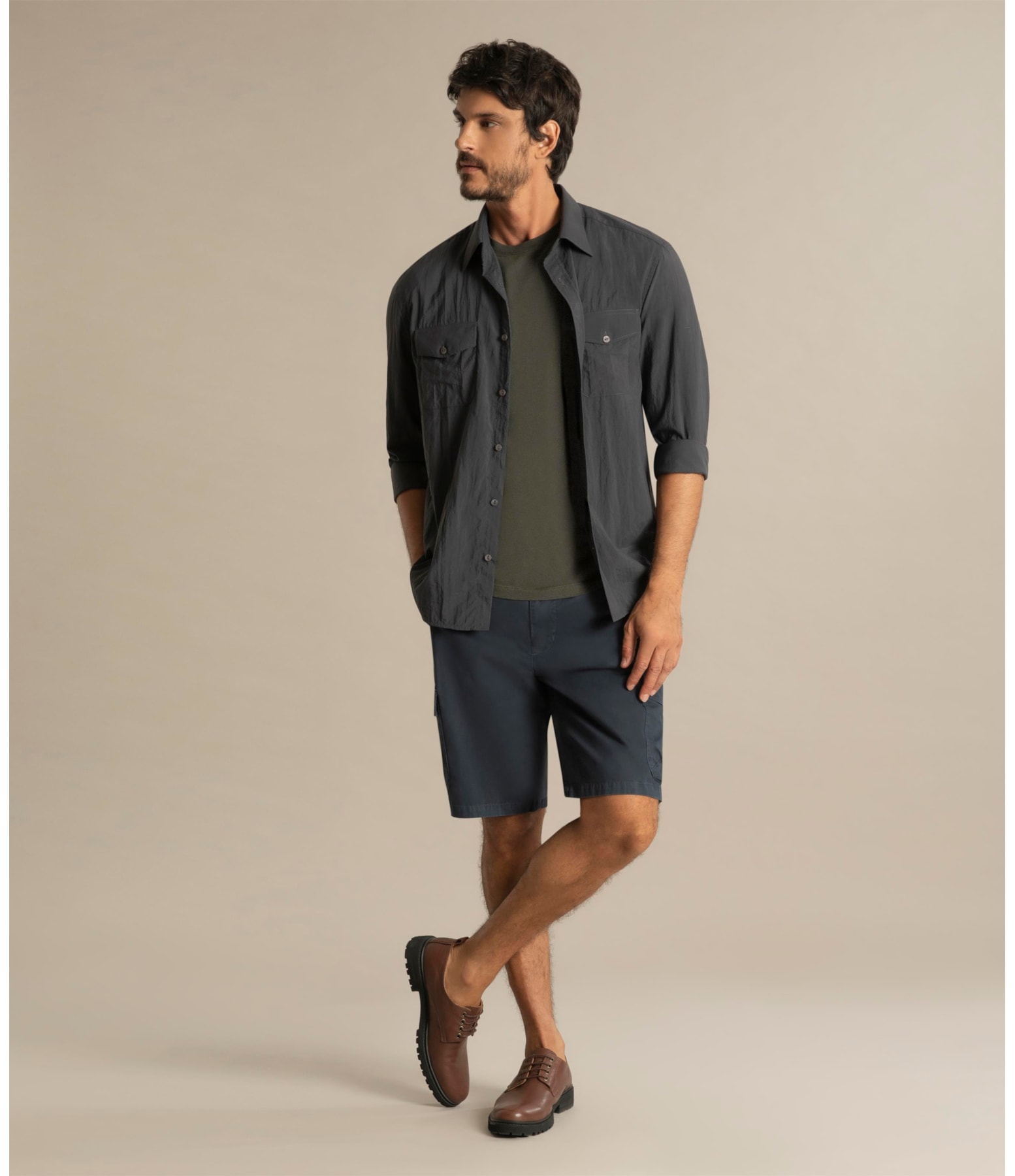  Camisa Pockets Amni Ml  Grafite