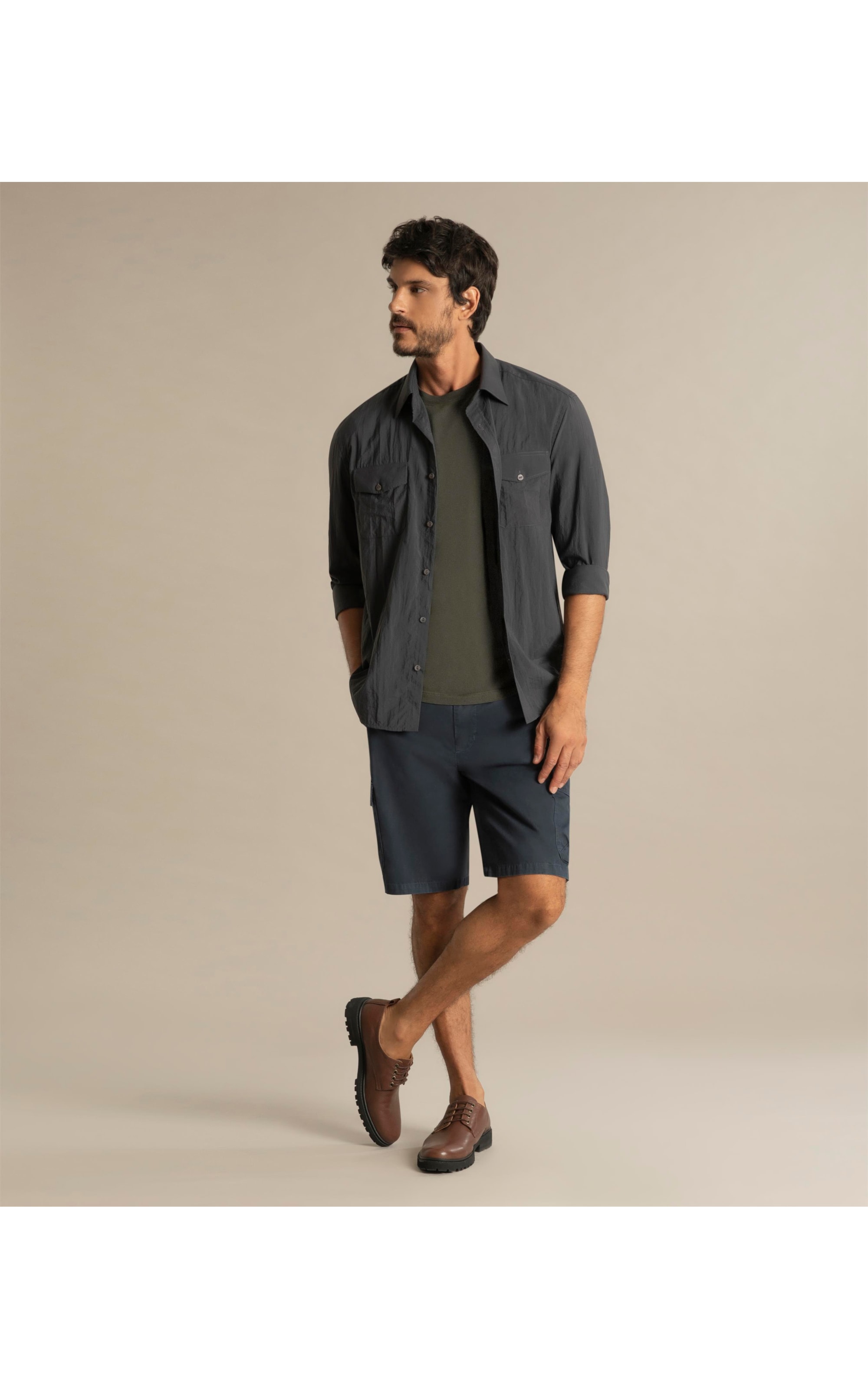  Camisa Pockets Amni Ml  Grafite