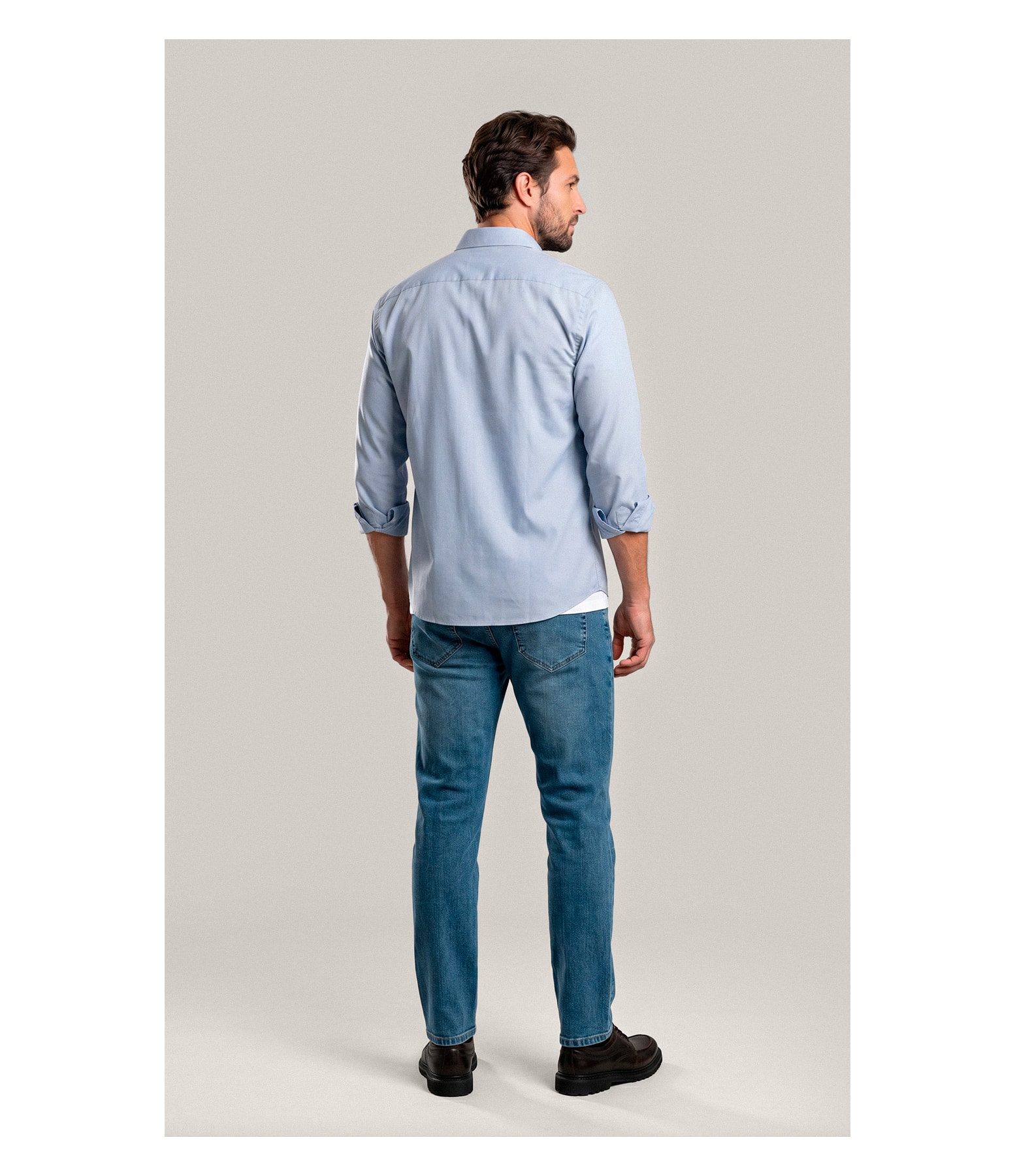 Camisa  Poli Bambu Classic St Ml Azul Seco