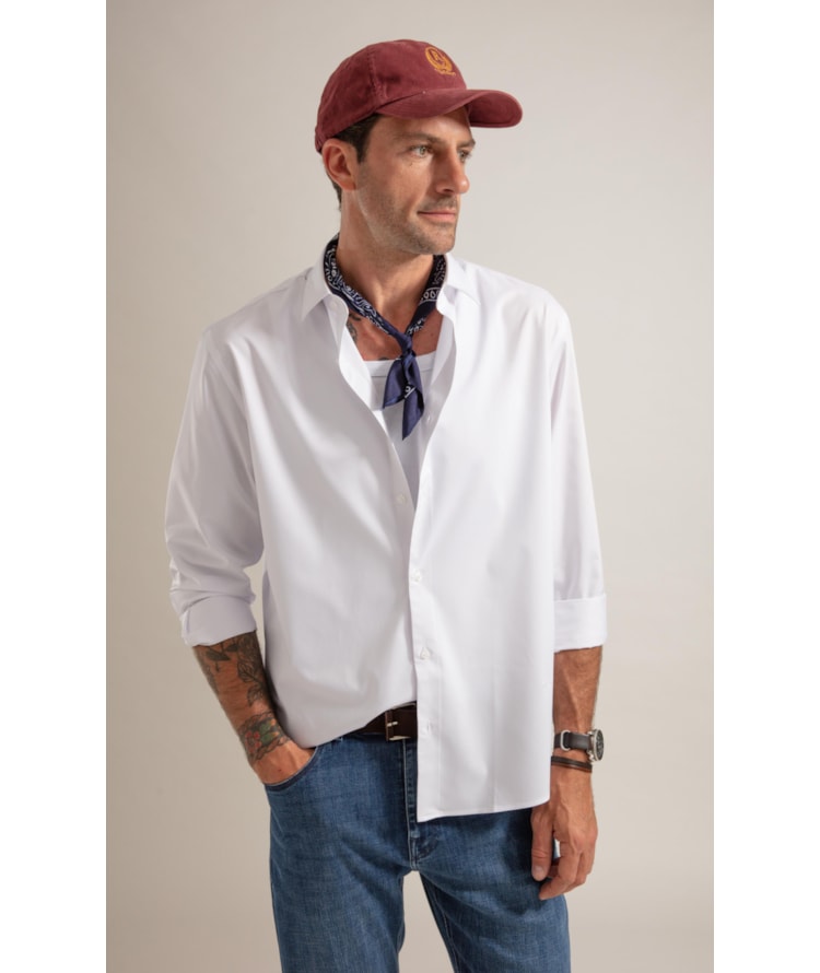 Camisa  Poli Bambu Classic St Ml Branco