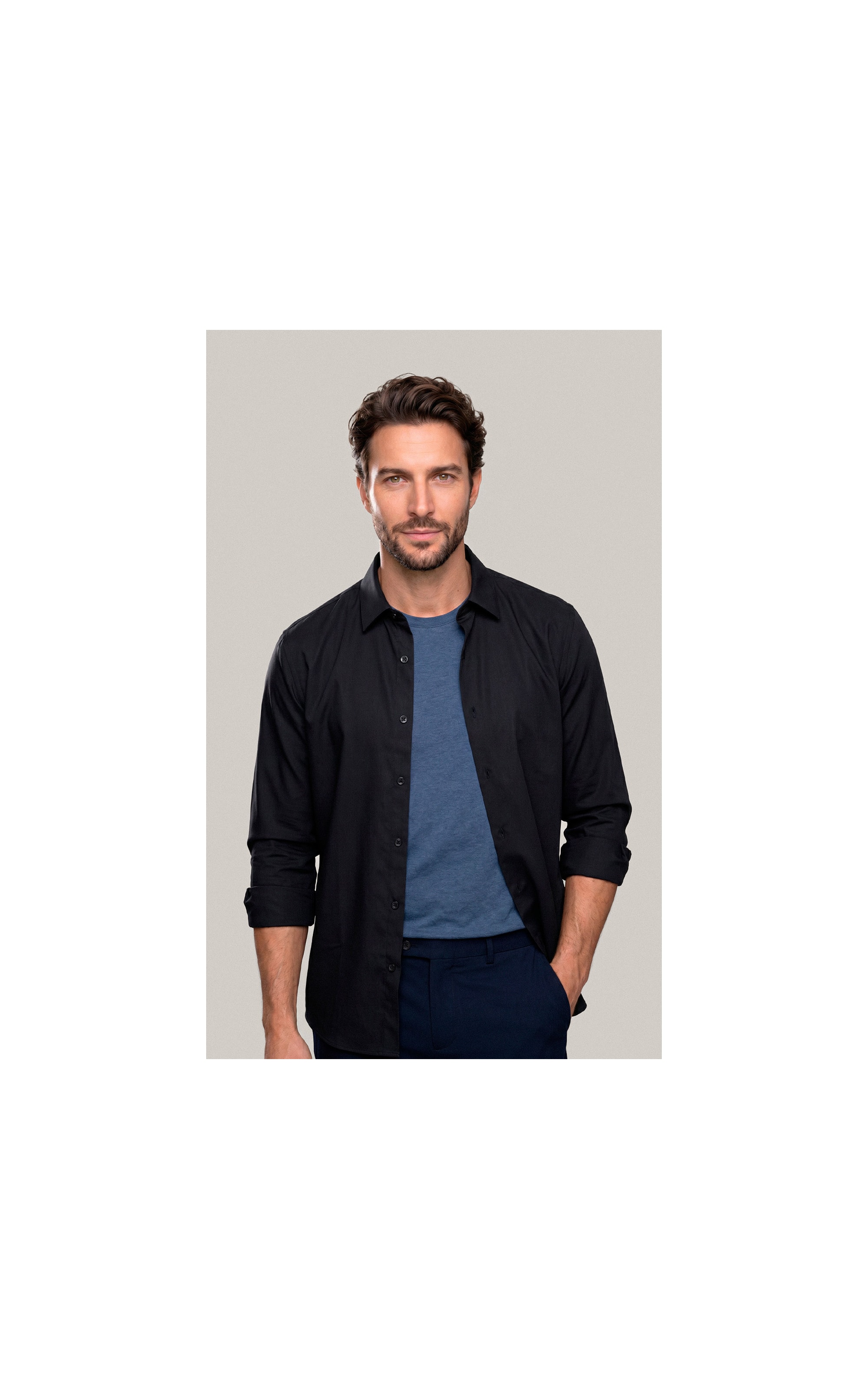 Camisa  Poli Bambu Classic St Ml Dark Navy