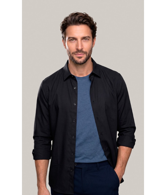 Camisa  Poli Bambu Classic St Ml Dark Navy