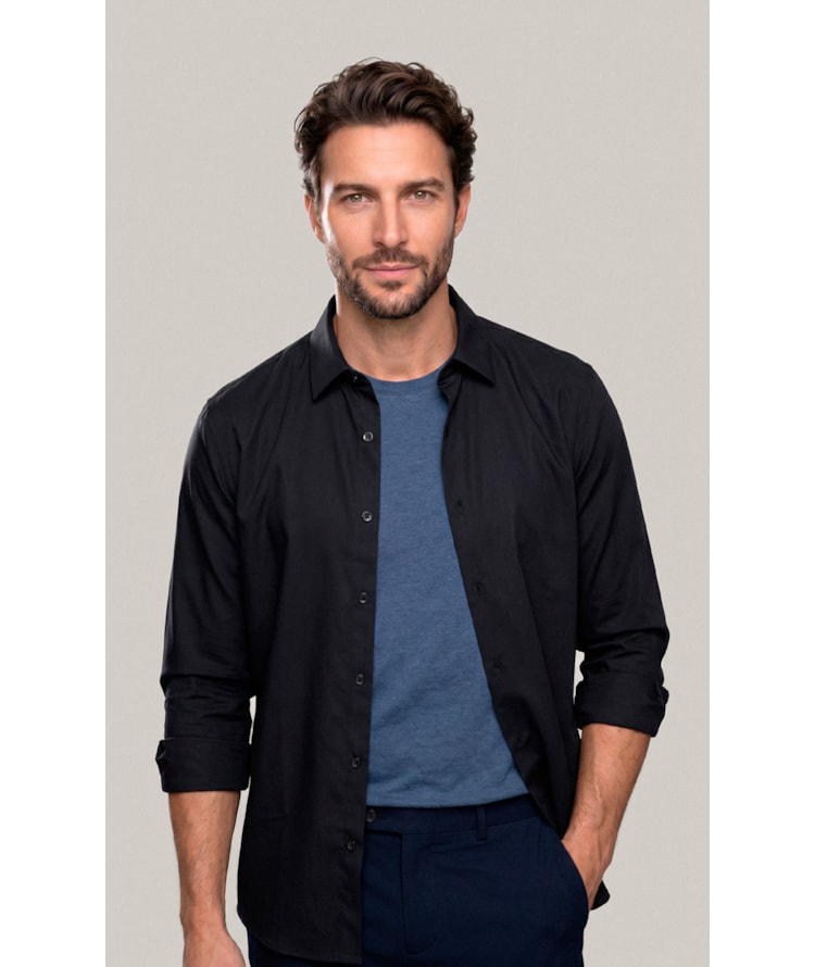 Camisa  Poli Bambu Classic St Ml Dark Navy