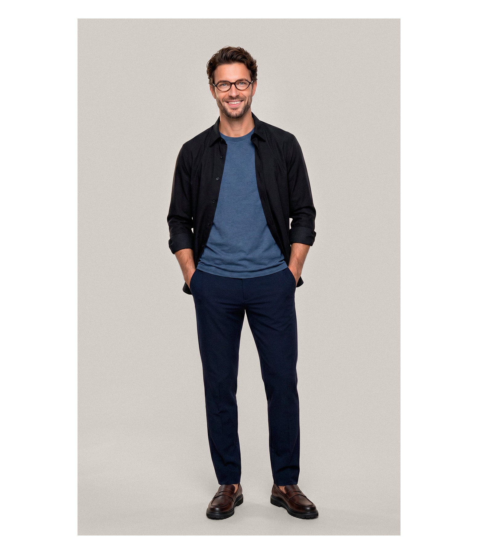 Camisa  Poli Bambu Classic St Ml Dark Navy
