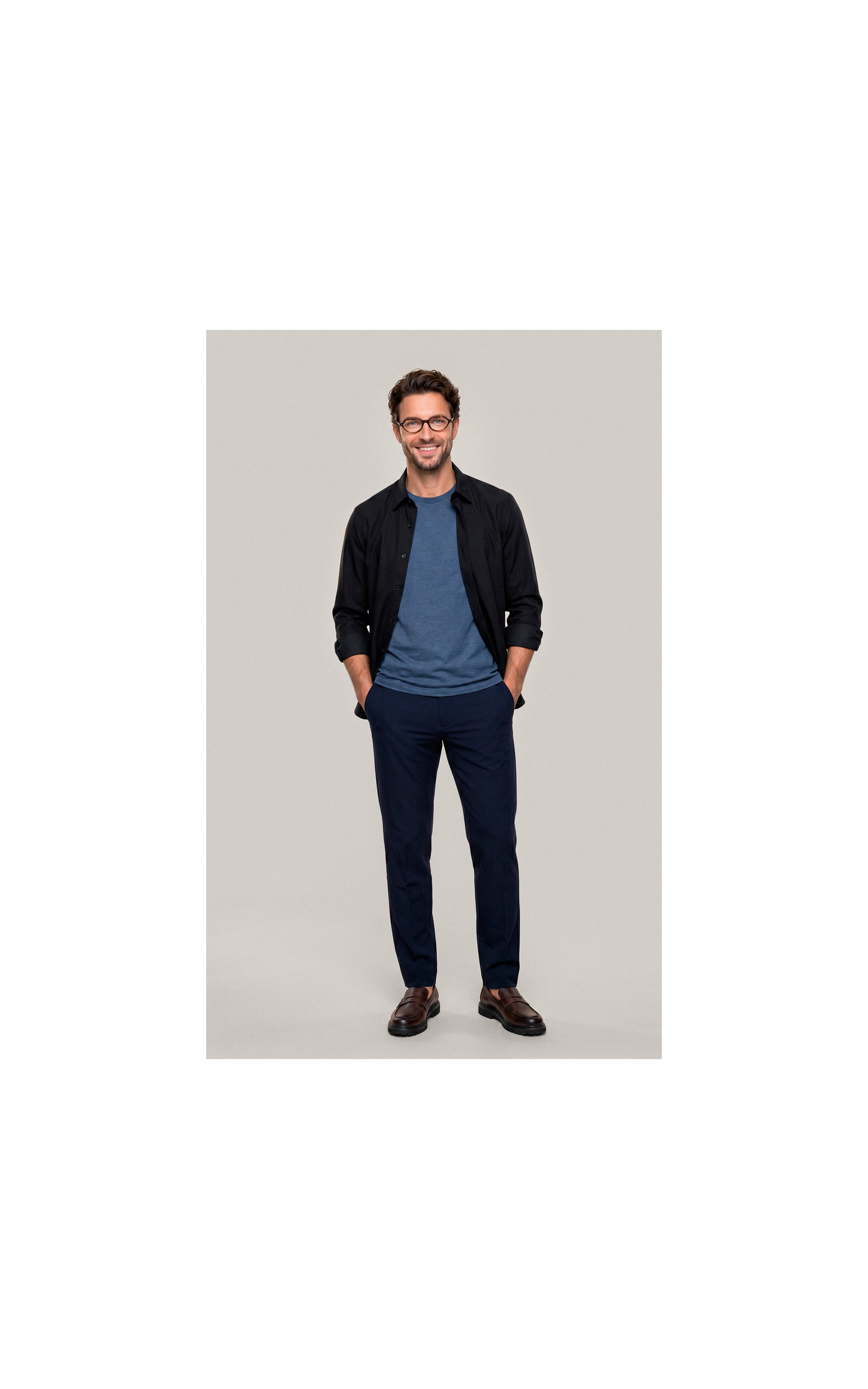 Camisa  Poli Bambu Classic St Ml Dark Navy