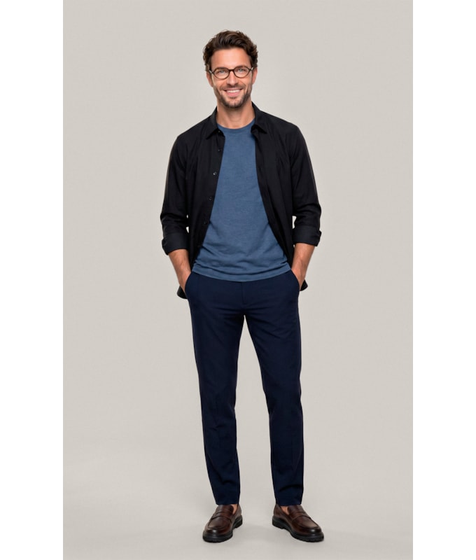 Camisa  Poli Bambu Classic St Ml Dark Navy
