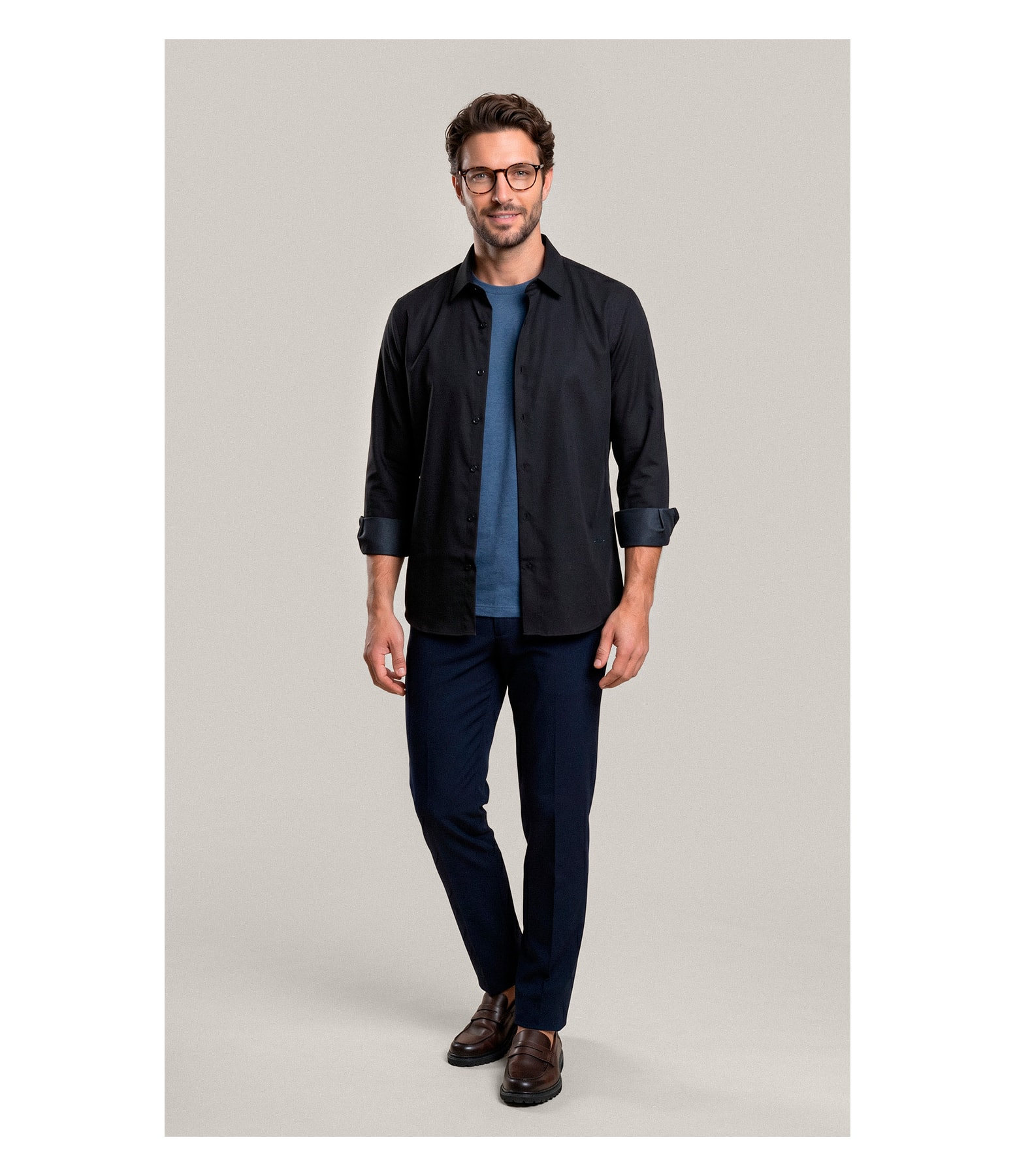 Camisa  Poli Bambu Classic St Ml Dark Navy