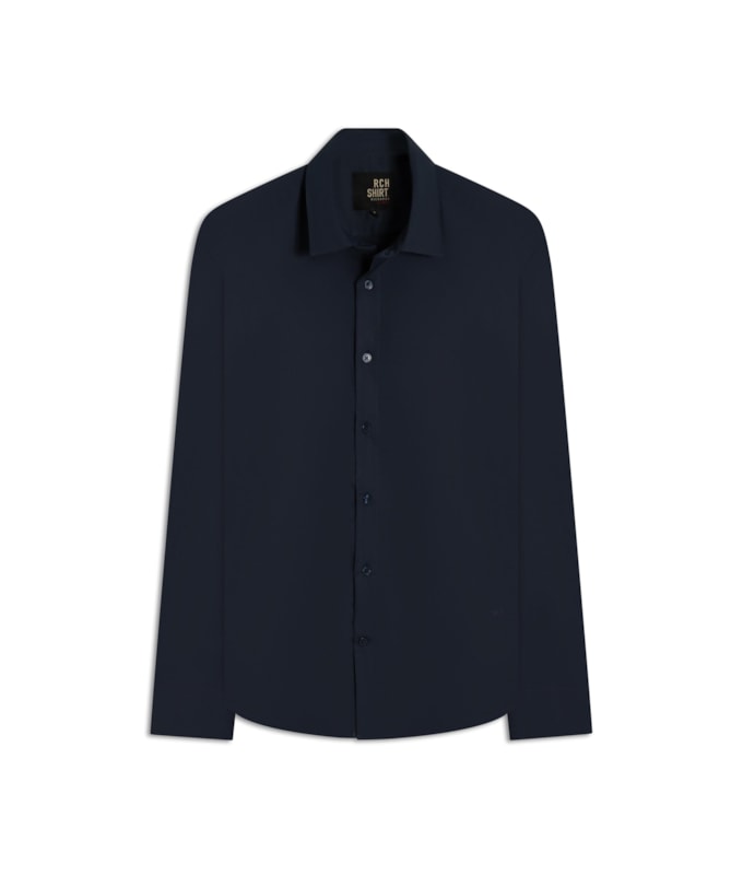 Camisa Politech Bambu Ml Dark Navy