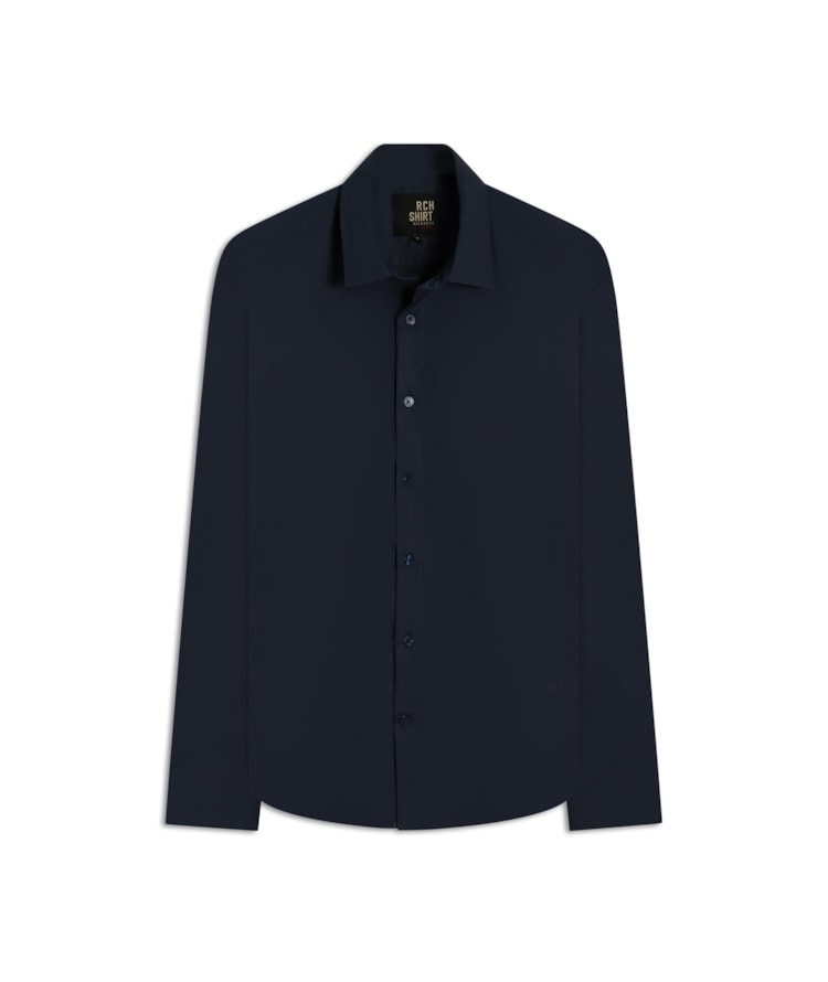 Camisa Politech Bambu Ml Dark Navy