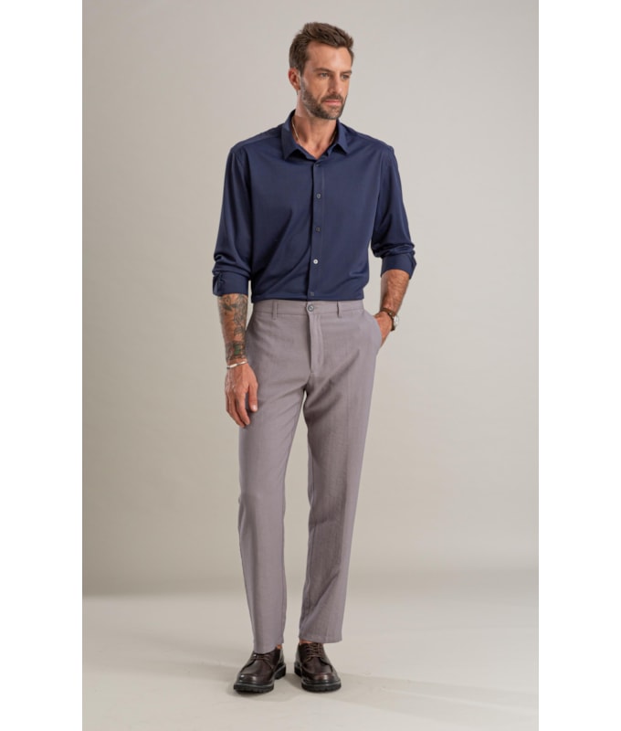 Camisa Politech Ml Dark Navy