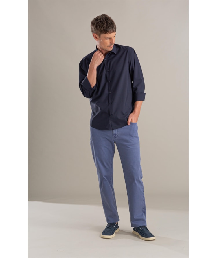 Camisa Politech Modal Ml Dark Navy