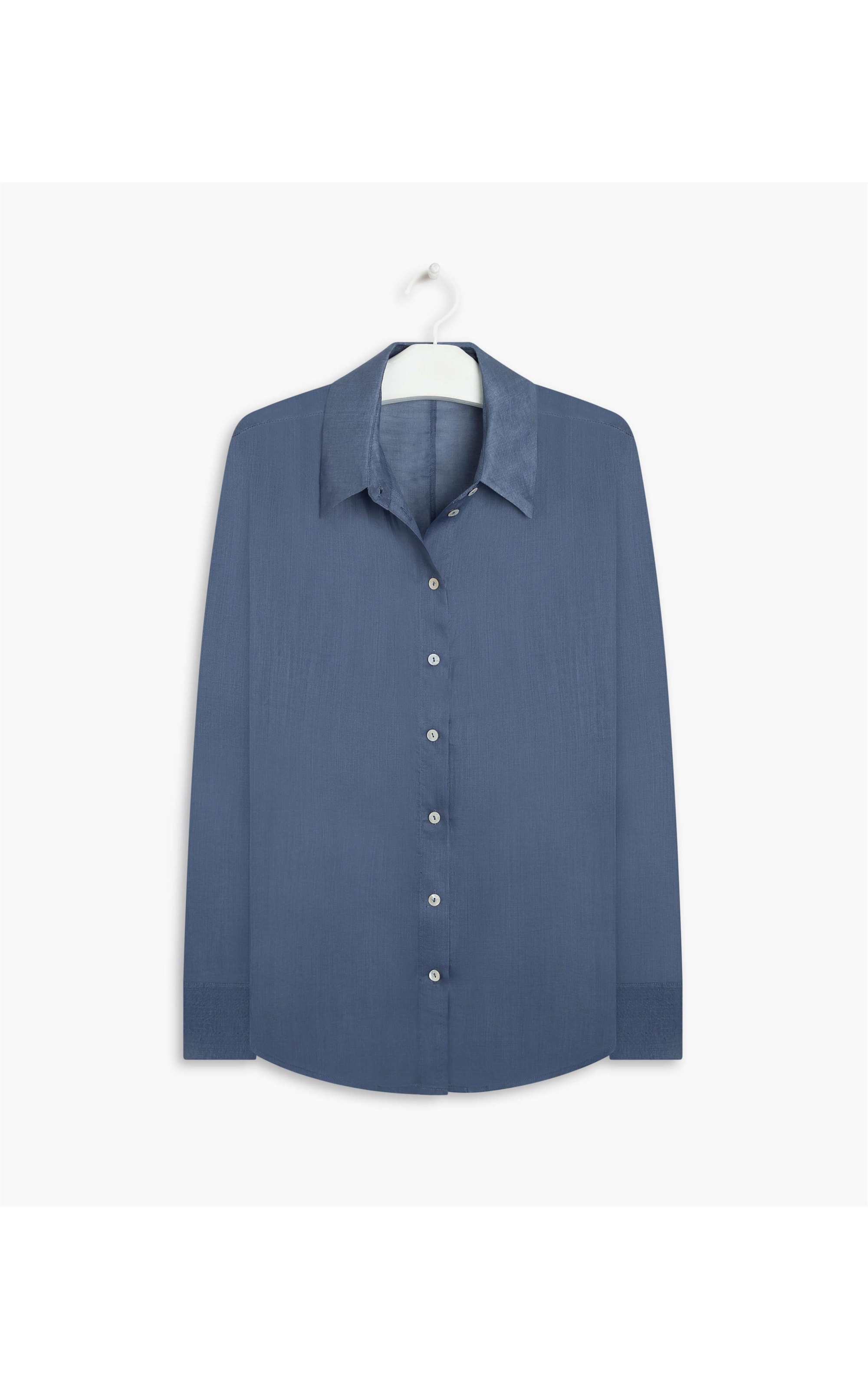 Camisa  Puro Linho Akira Rami Azul Seco