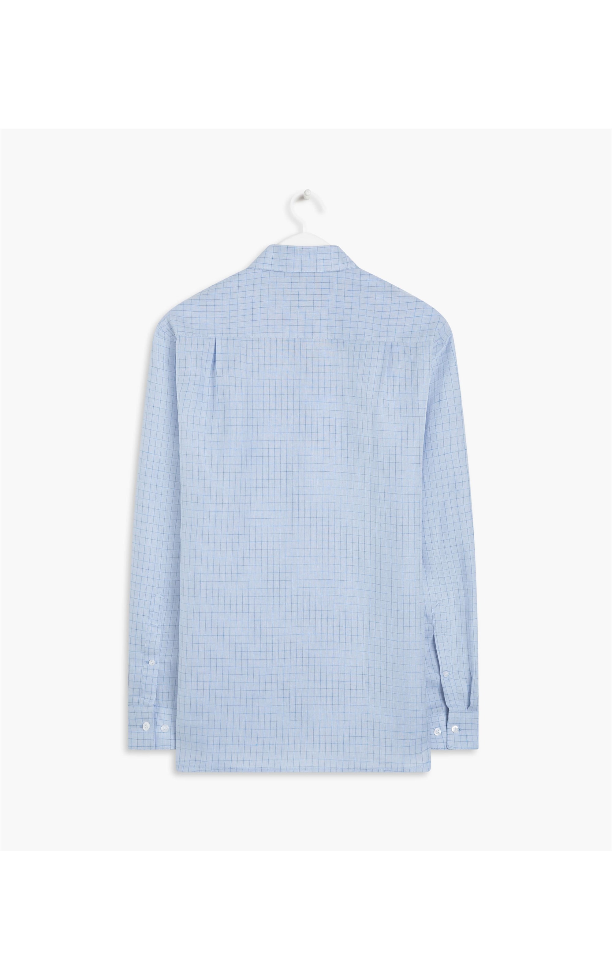 Camisa  Puro Linho Amir Xadrez Ml Azul Bic