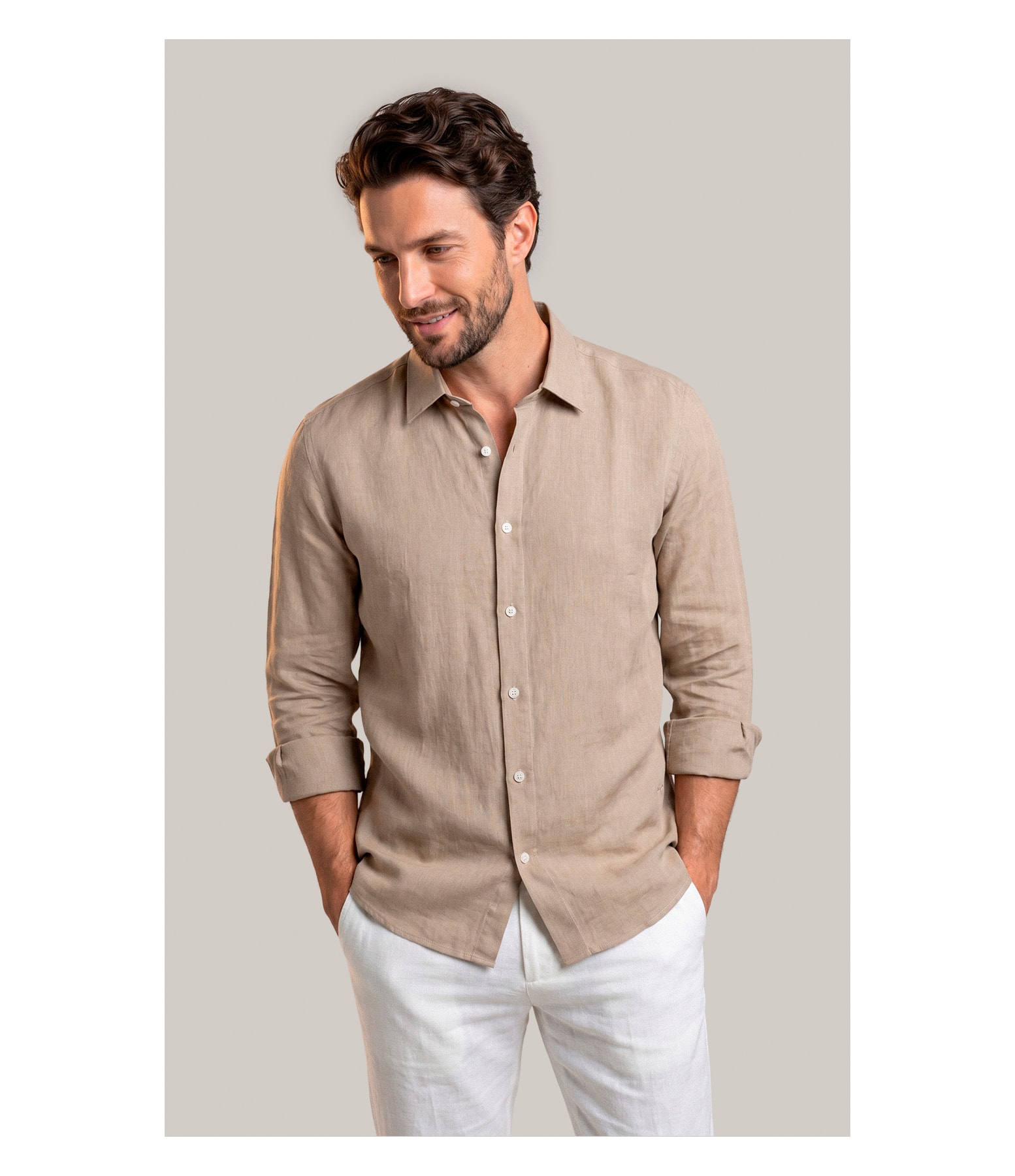 Camisa  Puro Linho Areia