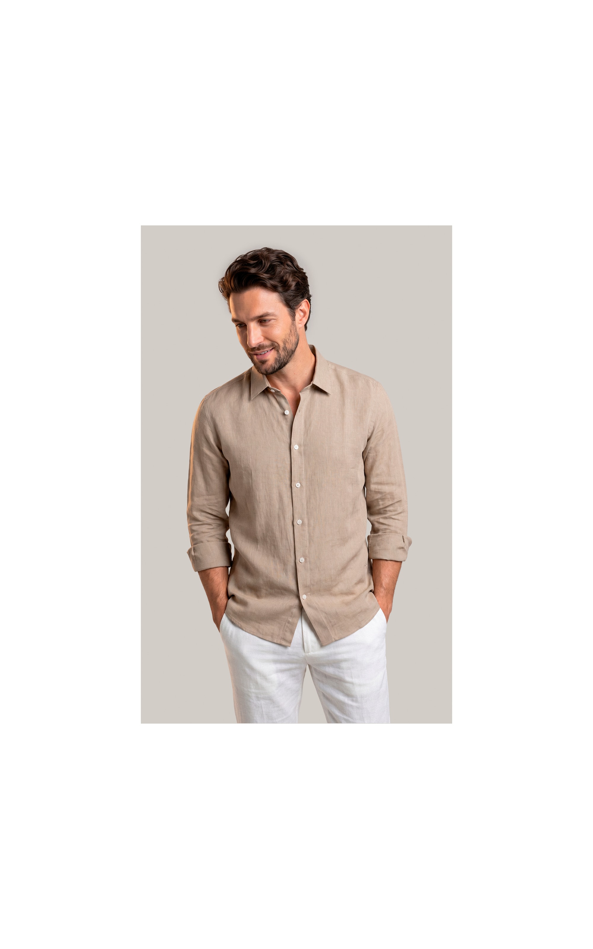 Camisa  Puro Linho Areia