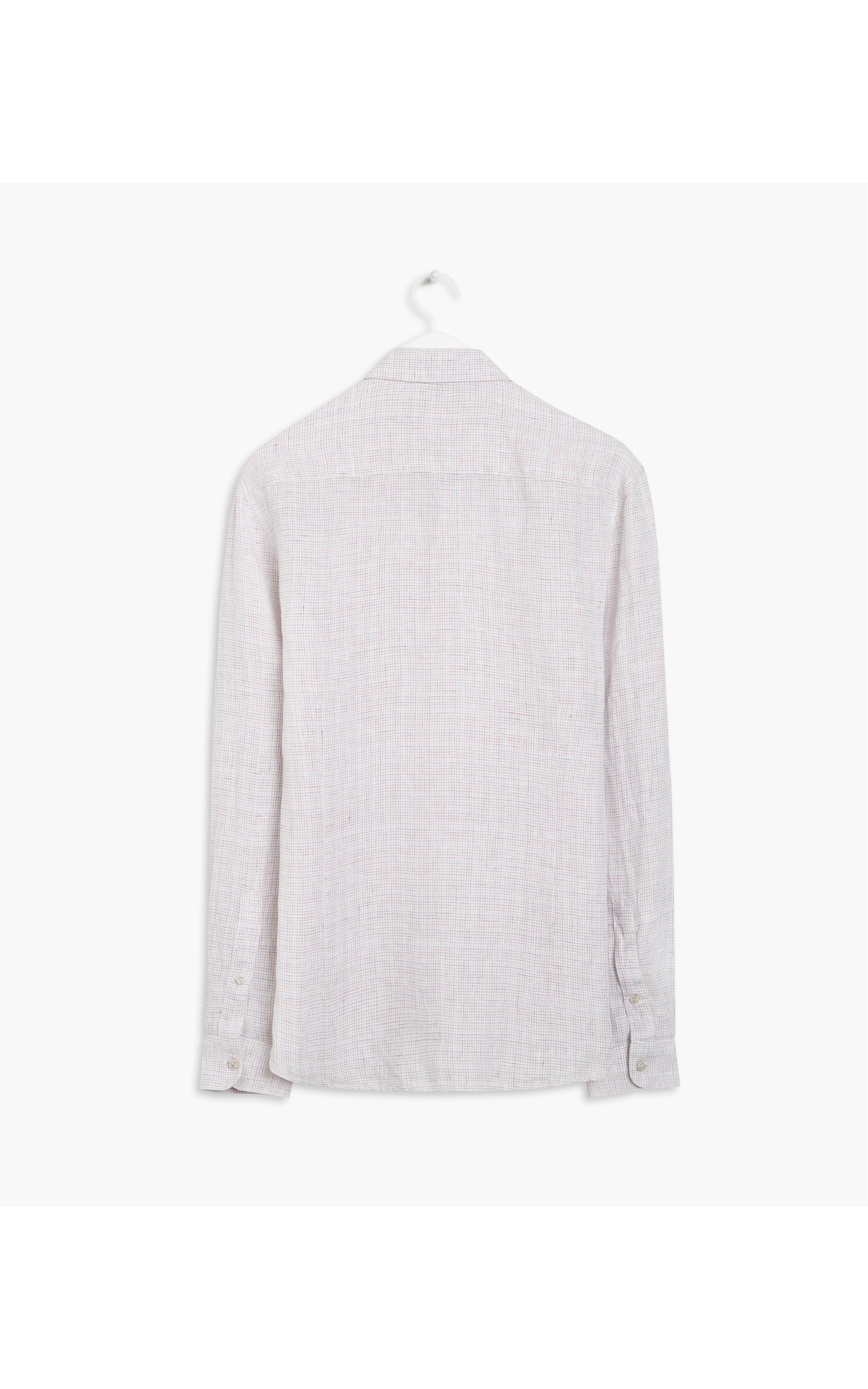 Camisa Puro Linho Areia Xadrez Ml Natural