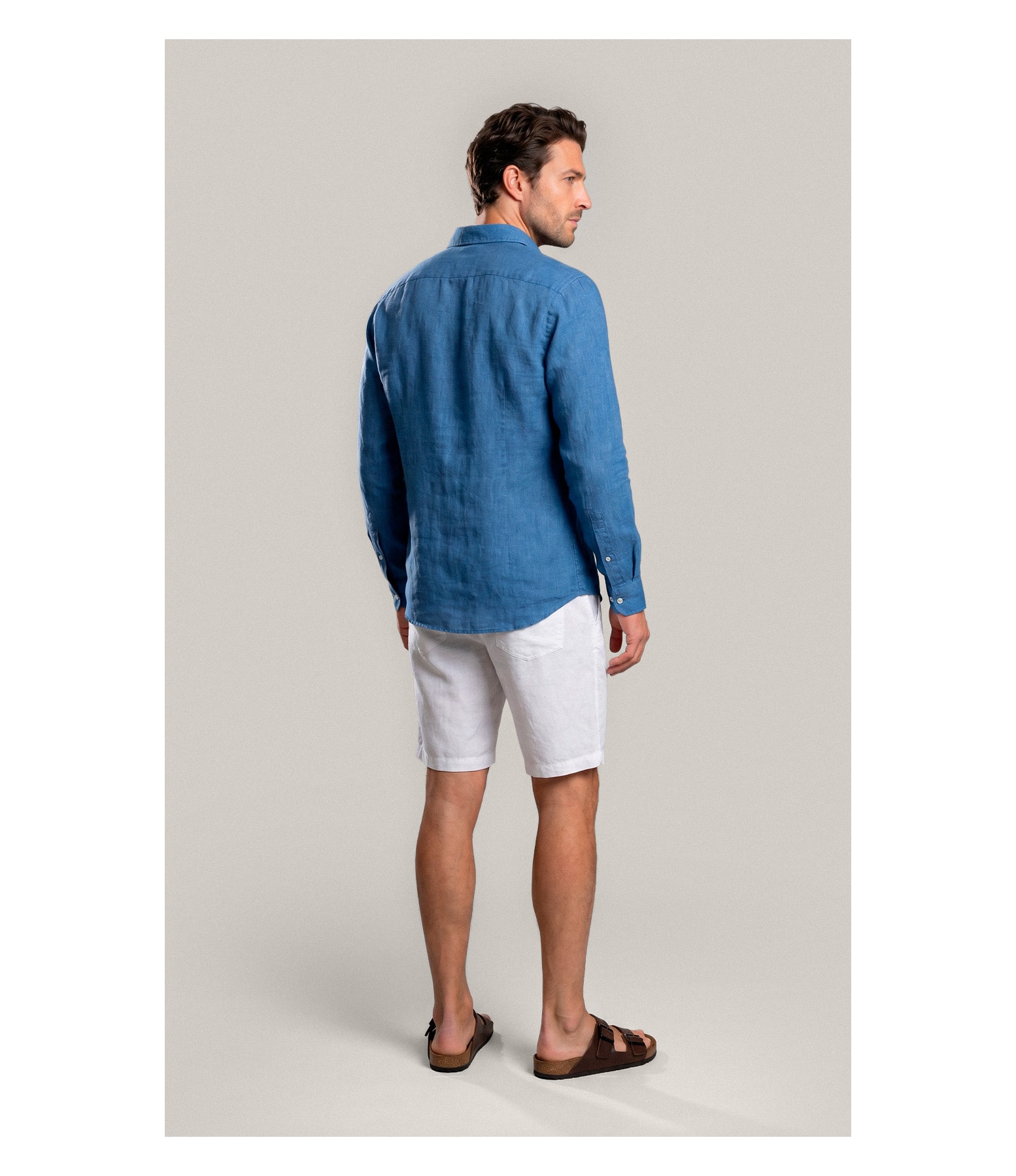 Camisa  Puro Linho Azul Royal