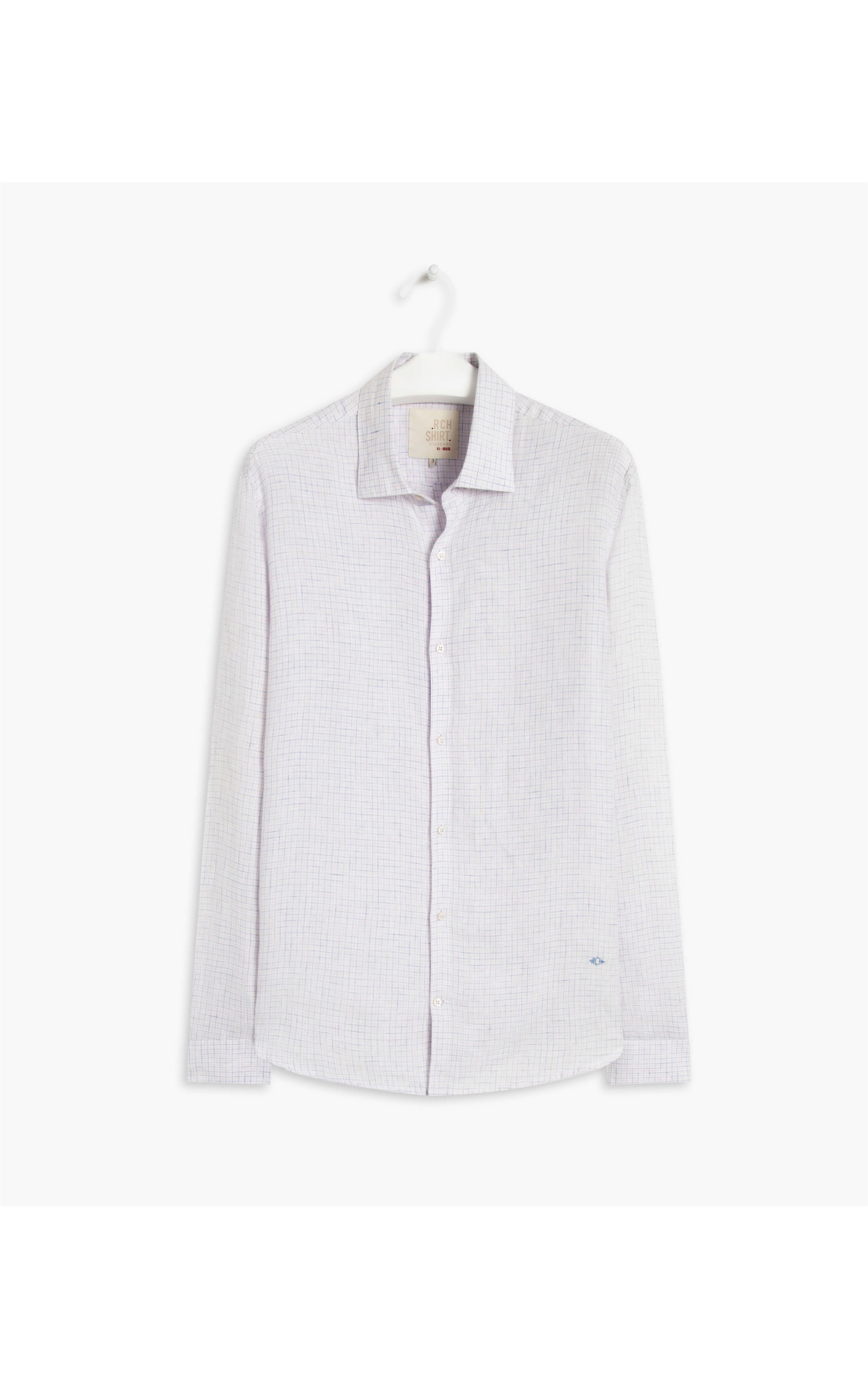 Camisa Puro Linho Bento Xadrez Ml Rosa