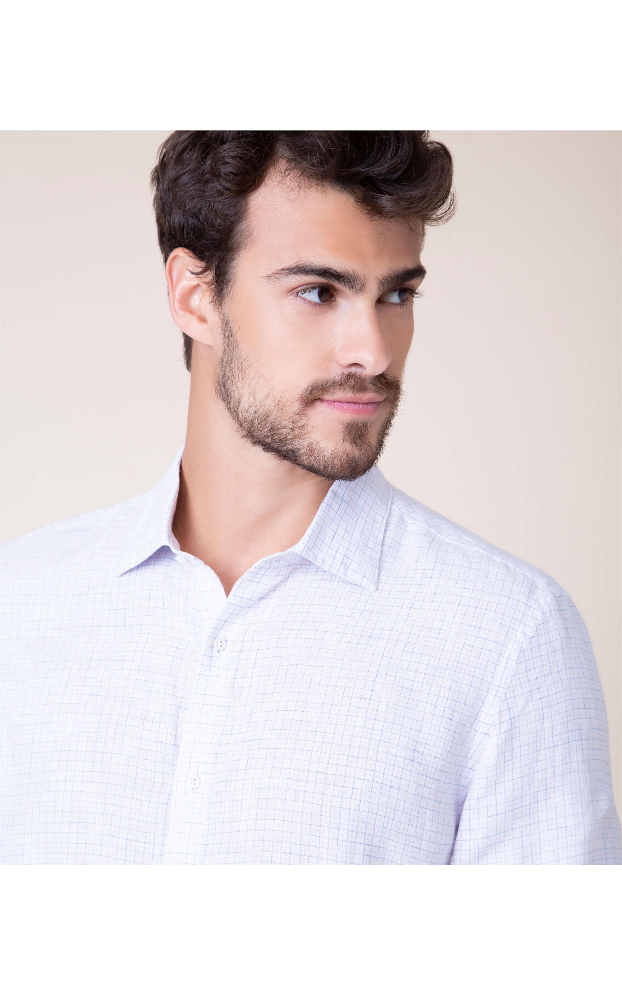 Camisa Puro Linho Bento Xadrez Ml Rosa