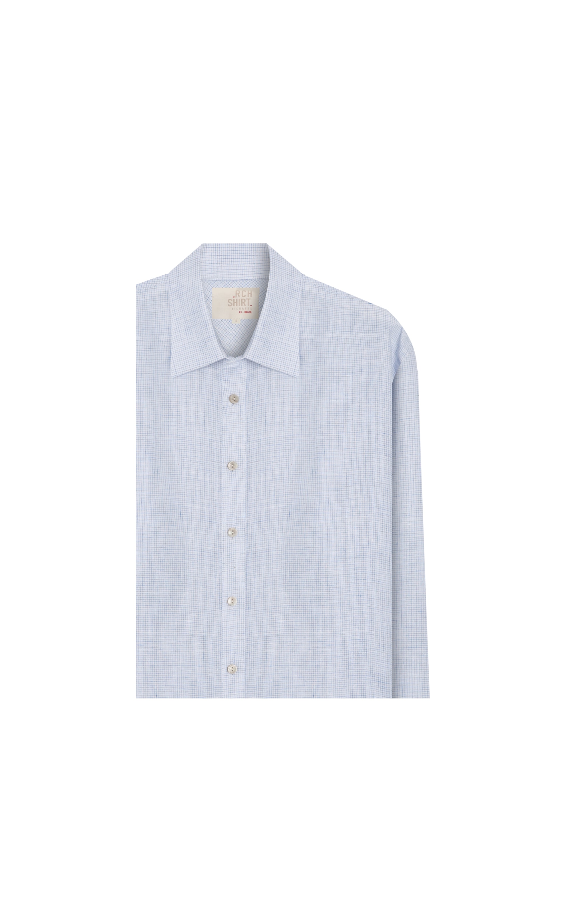 Camisa  Puro Linho  Blend Amarilina Ml Azul Claro