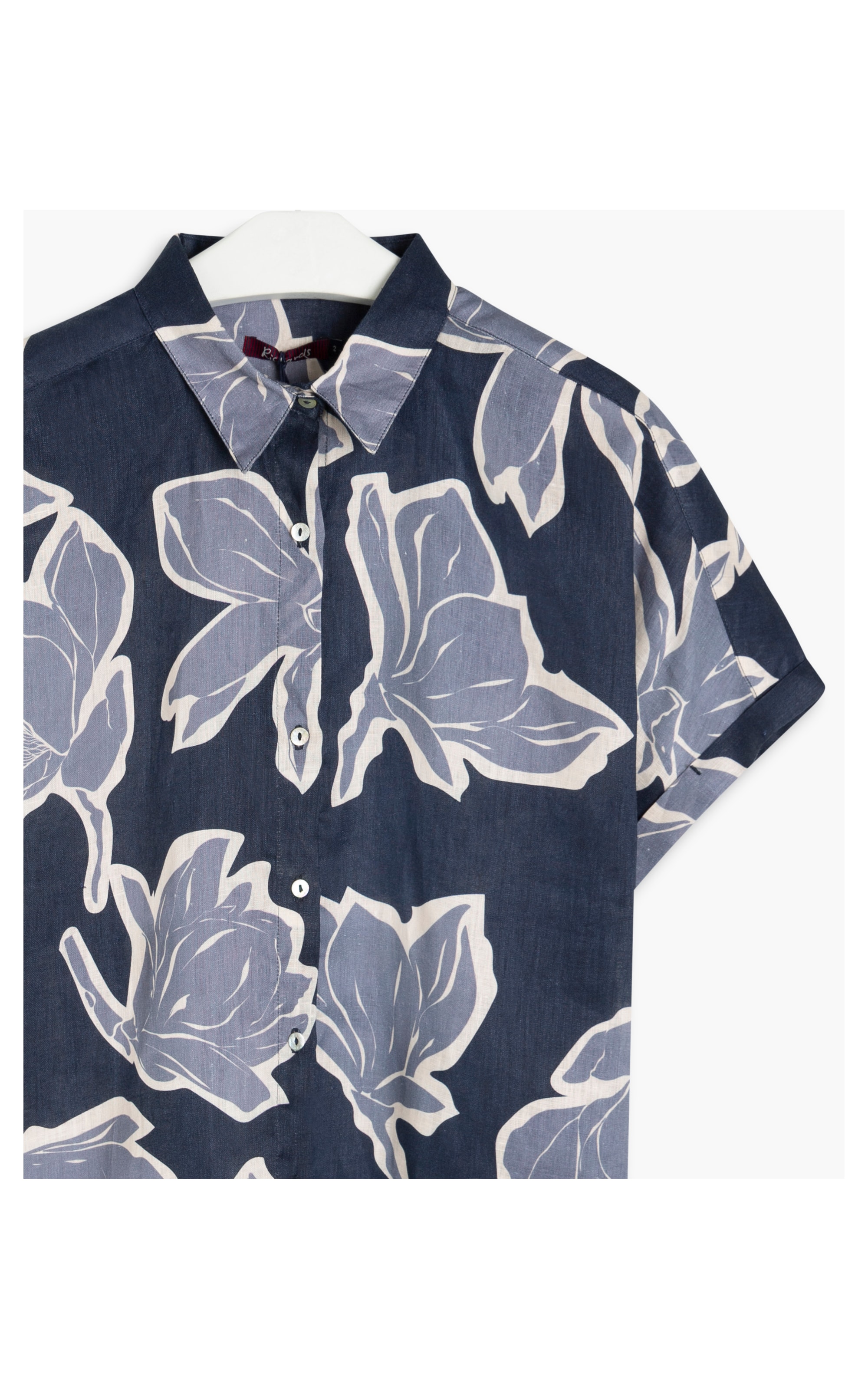 Camisa  Puro Linho  Blend Peace Floral Dark Wine