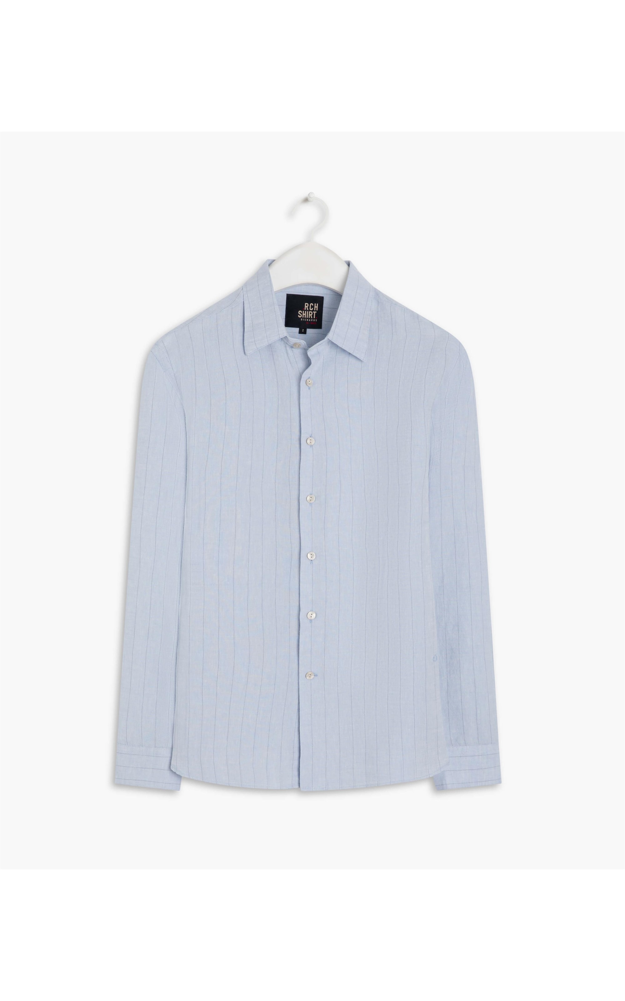 Camisa  Puro Linho  Blue Stripes Azul Claro