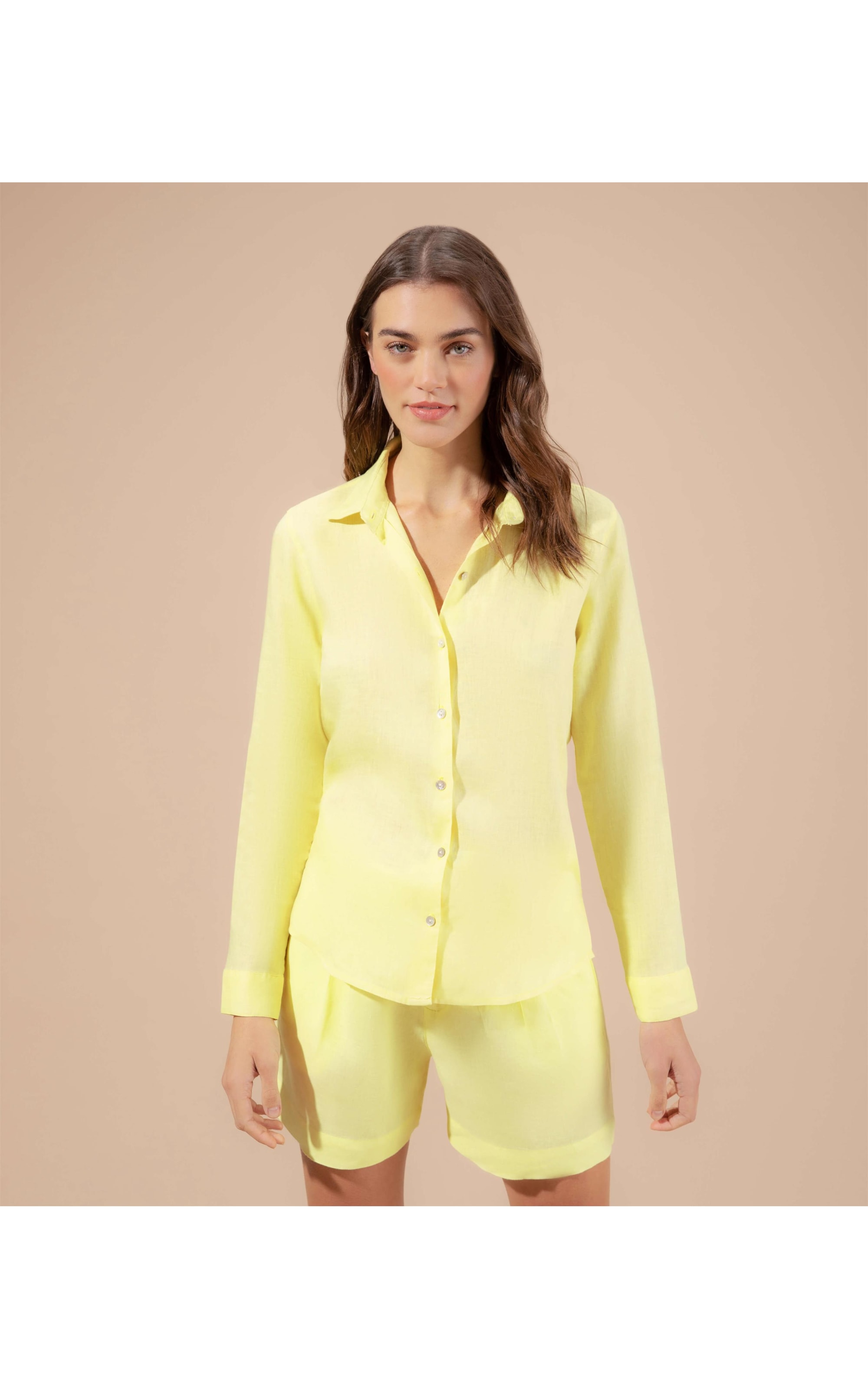 Camisa  Puro Linho  Bravus Amarelo