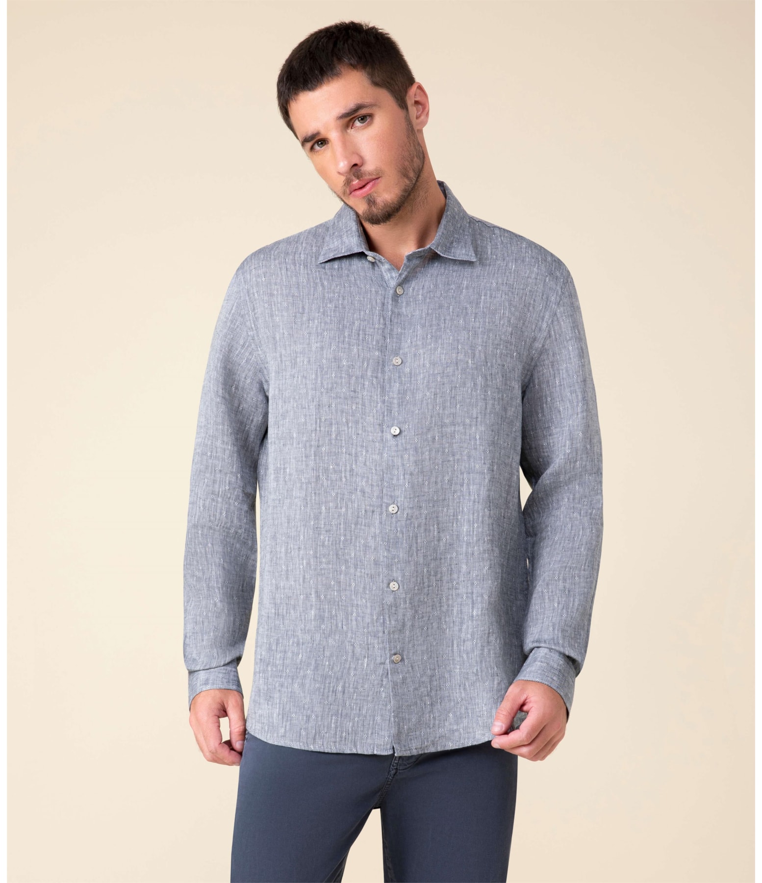 Camisa Puro Linho  Bruno Dark Navy