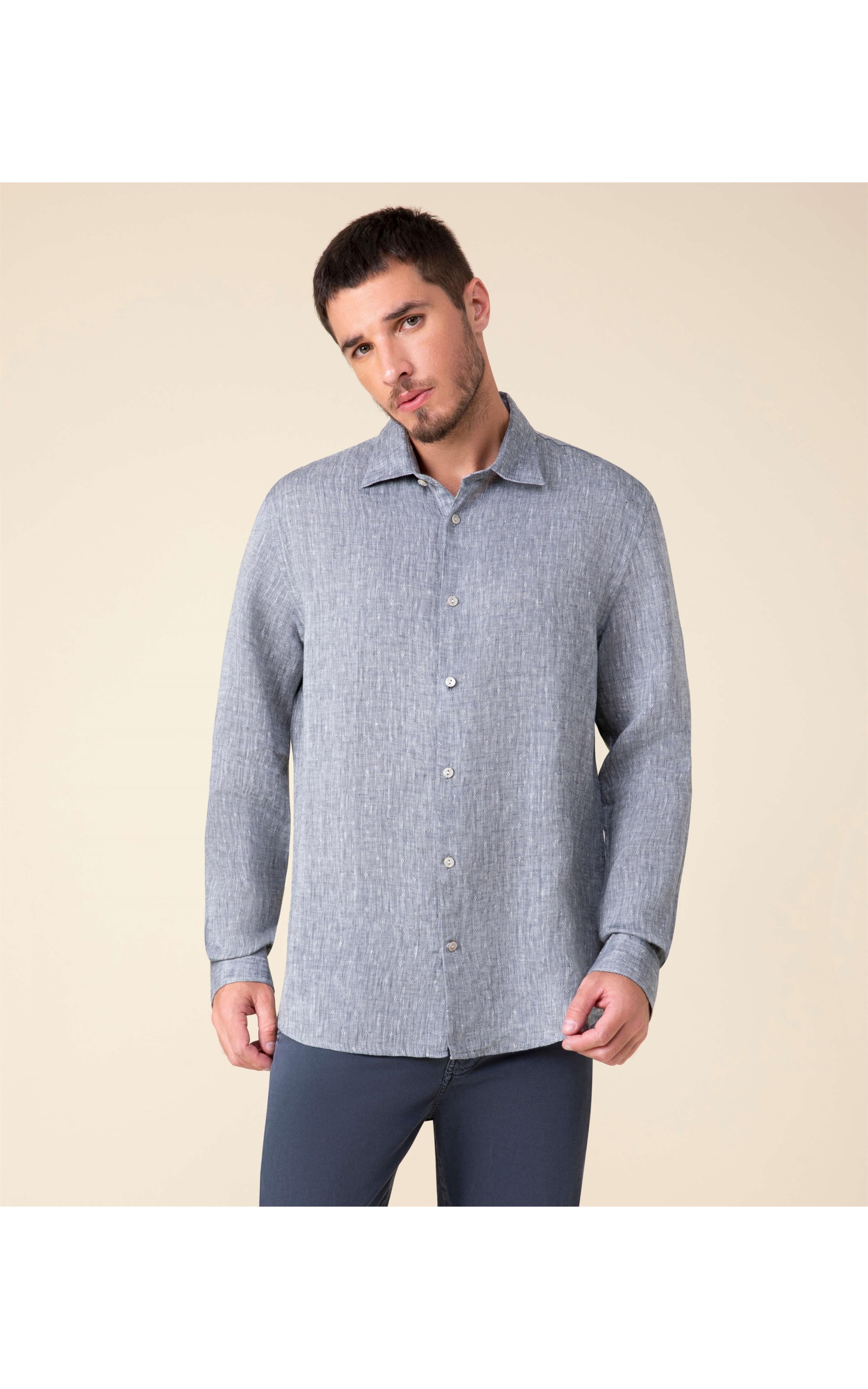 Camisa Puro Linho  Bruno Dark Navy