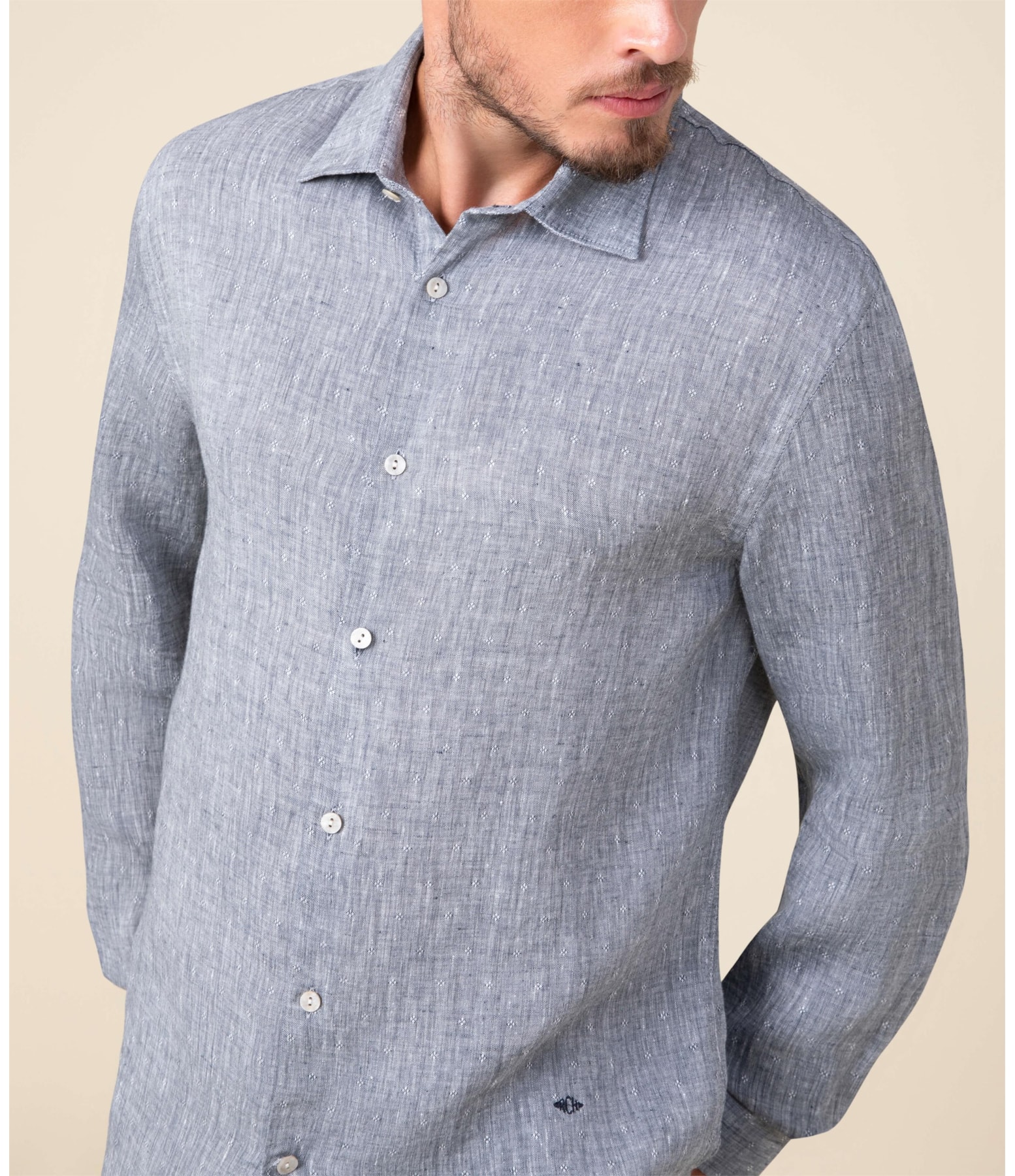 Camisa Puro Linho  Bruno Dark Navy