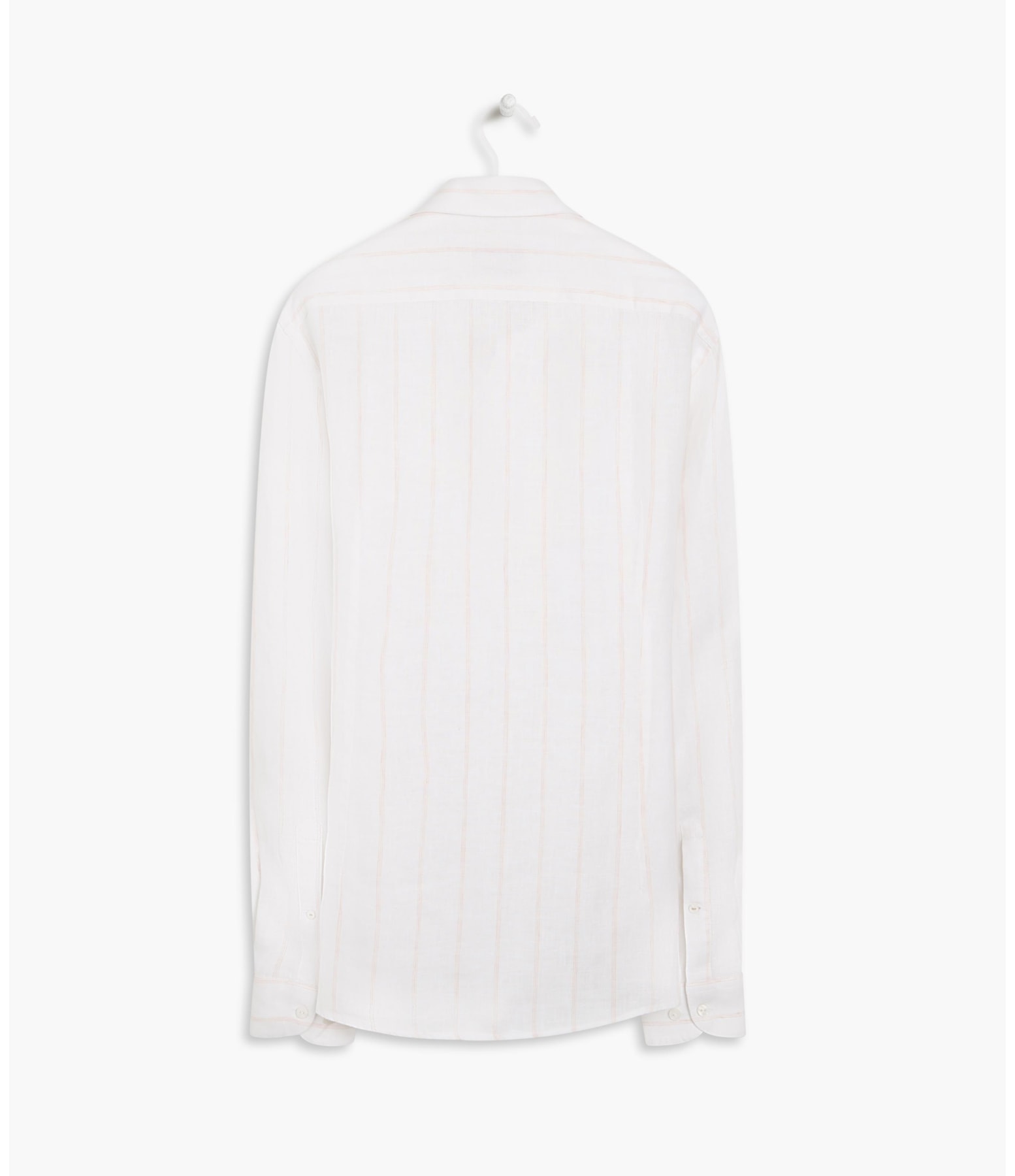 Camisa  Puro Linho Chico Listrada Ml Caqui