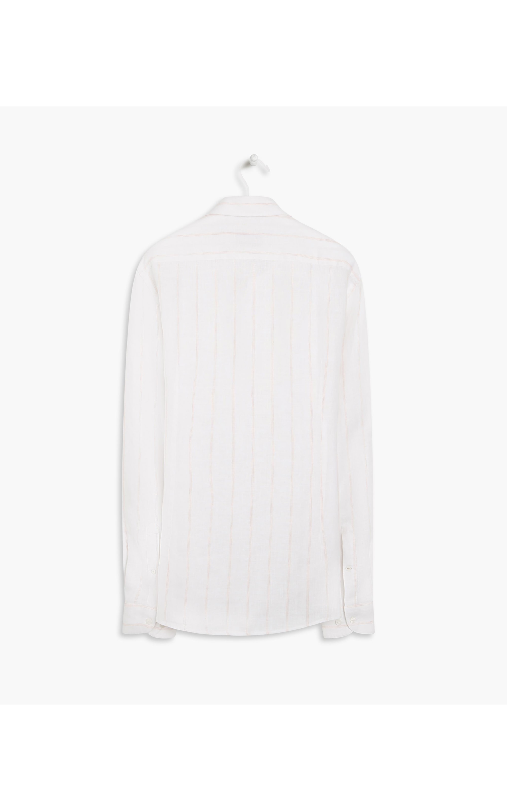 Camisa  Puro Linho Chico Listrada Ml Caqui