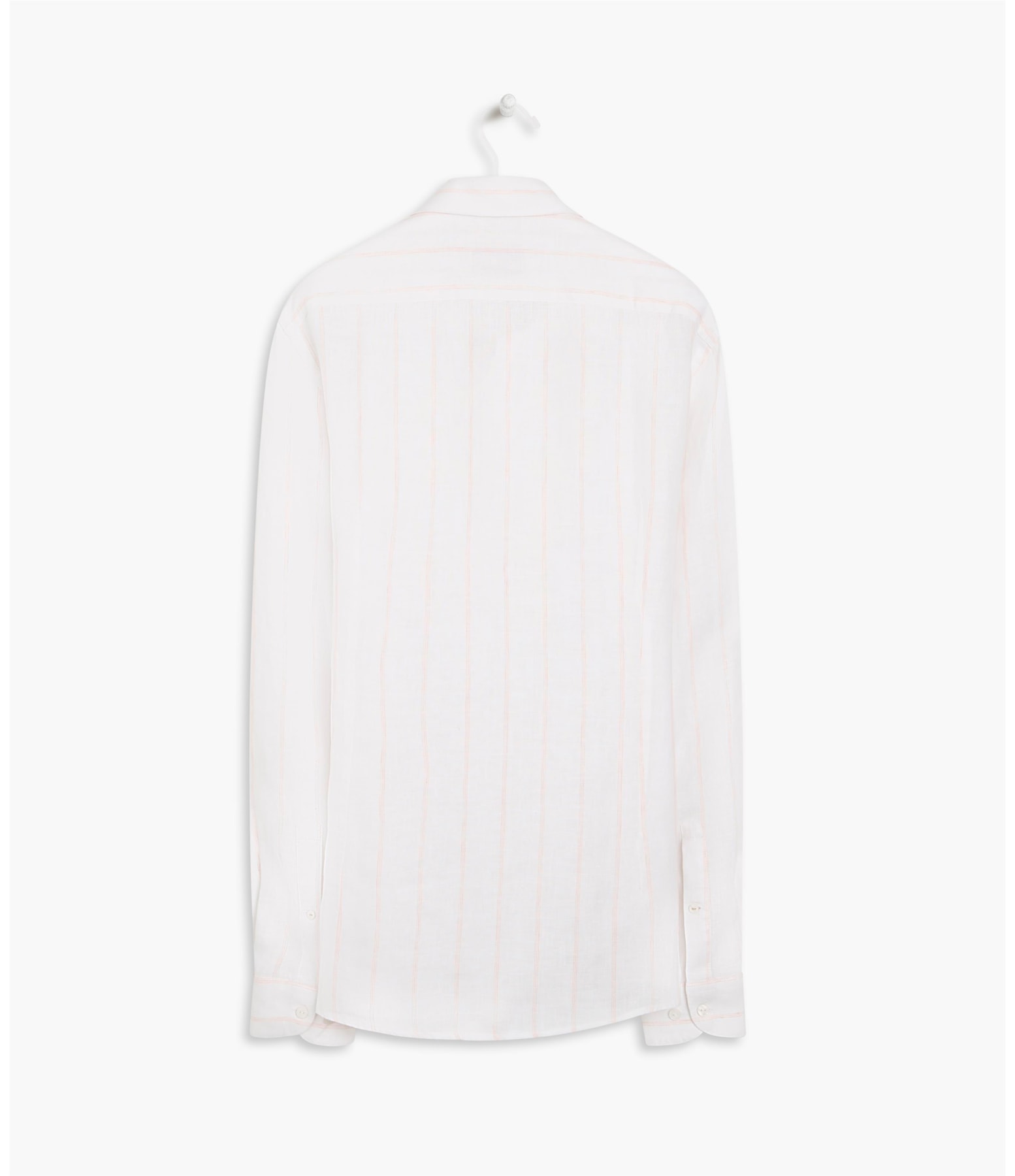 Camisa  Puro Linho Chico Listrada Ml Caqui