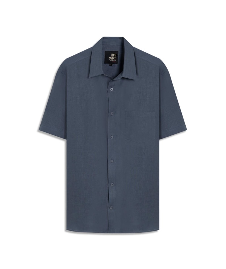 Camisa Puro Linho Cinza Azulado