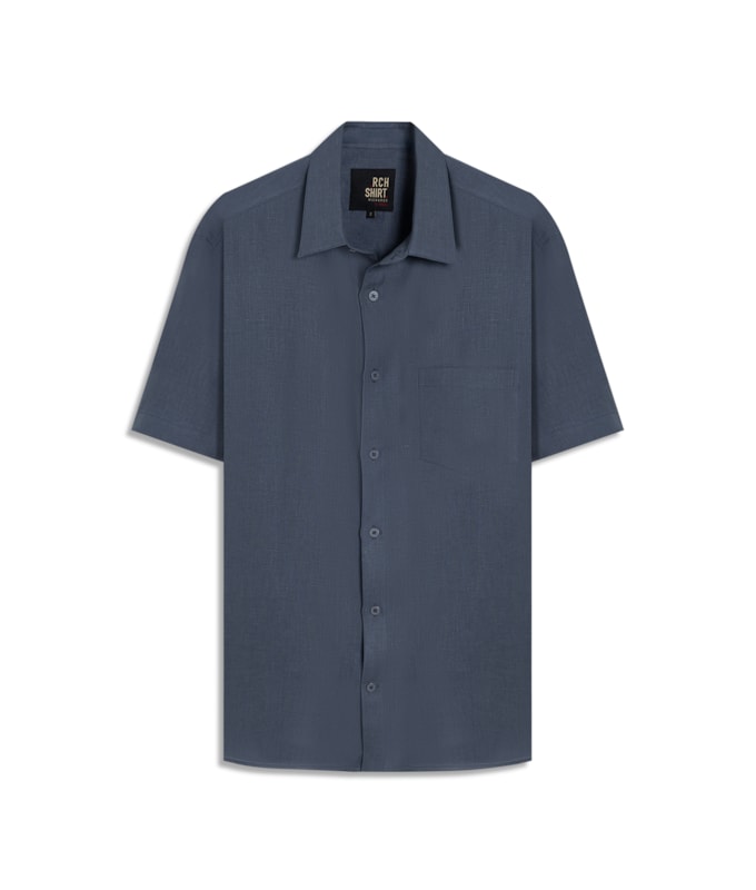 Camisa Puro Linho Cinza Azulado