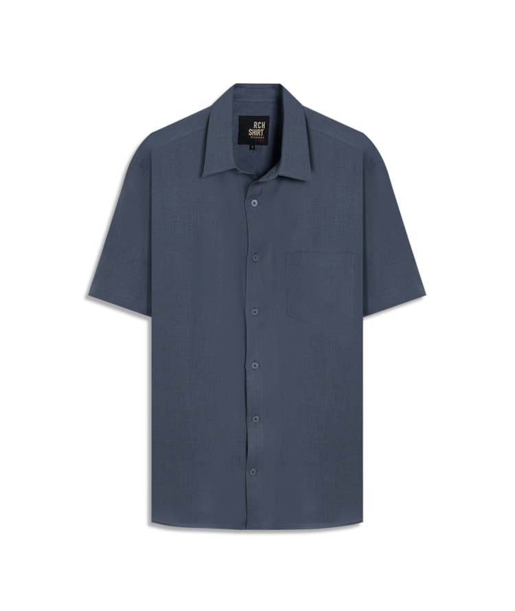Camisa Puro Linho Cinza Azulado
