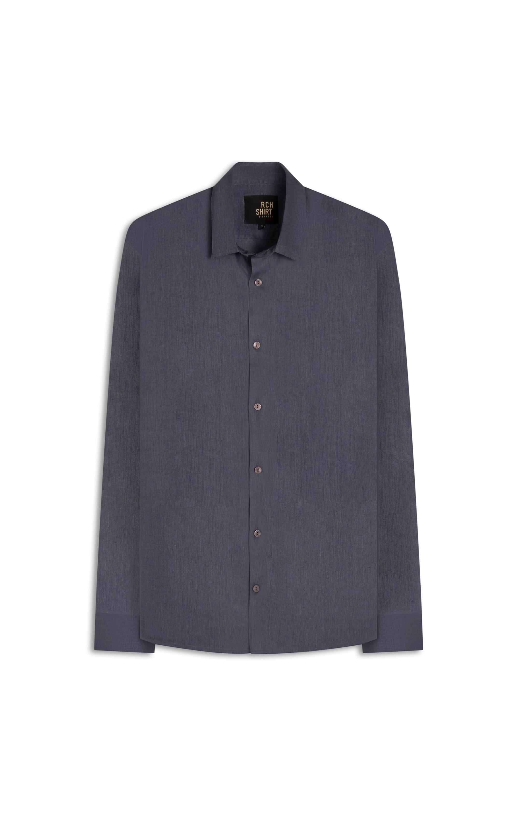 Camisa  Puro Linho Cinza Azulado