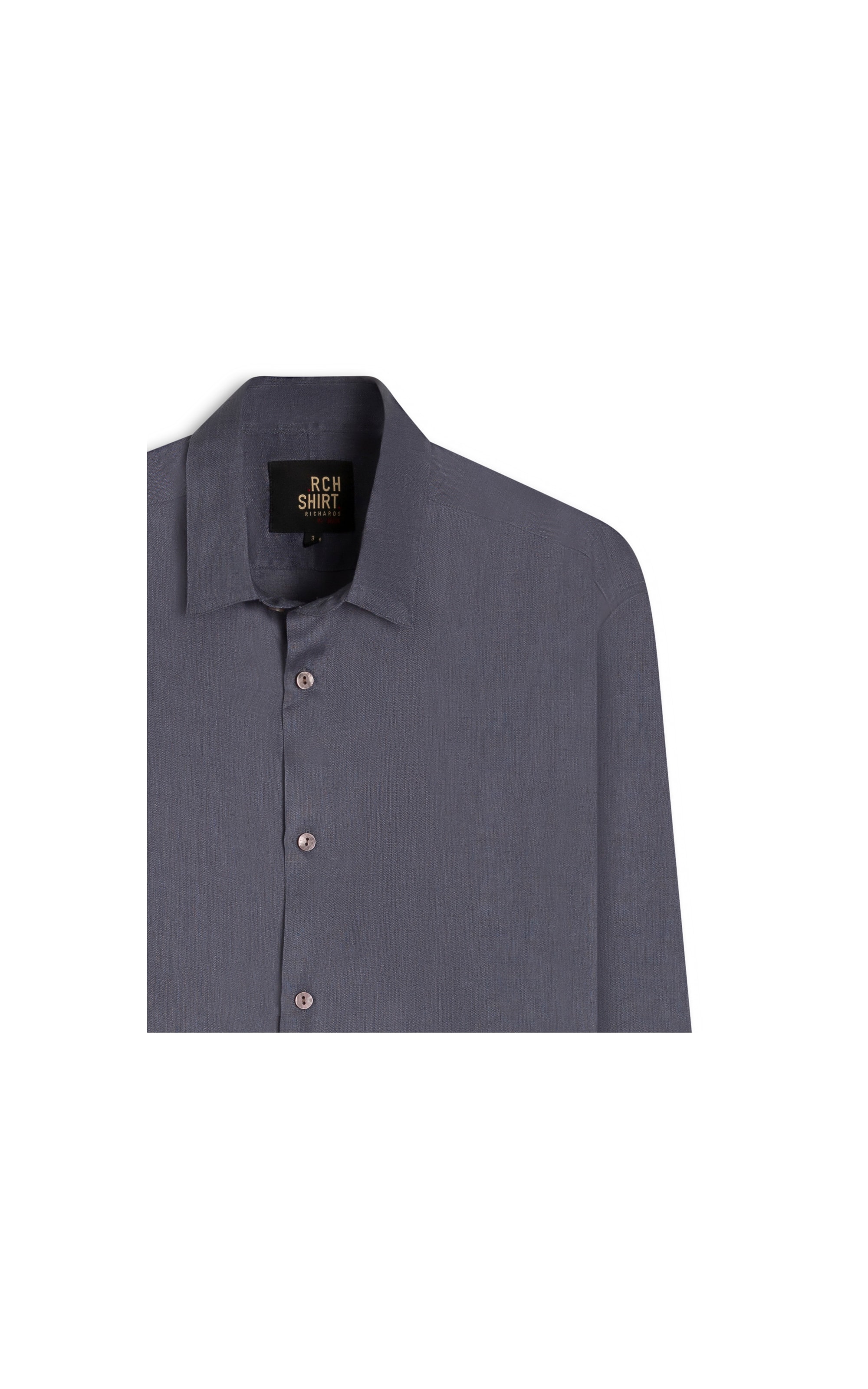 Camisa  Puro Linho Cinza Azulado