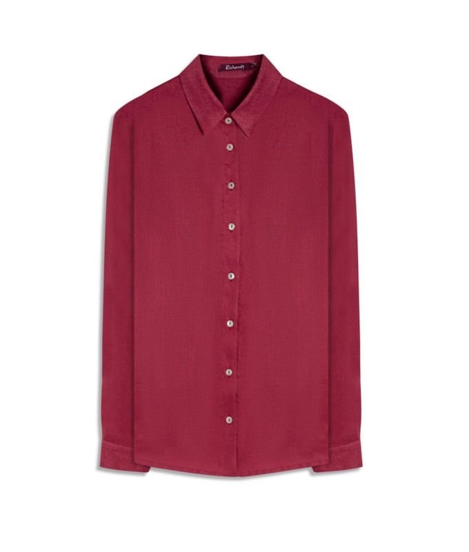 Camisa  Puro Linho Classic Bordeaux