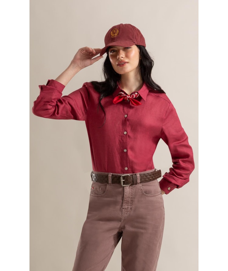Camisa Puro Linho Classic Bordeaux