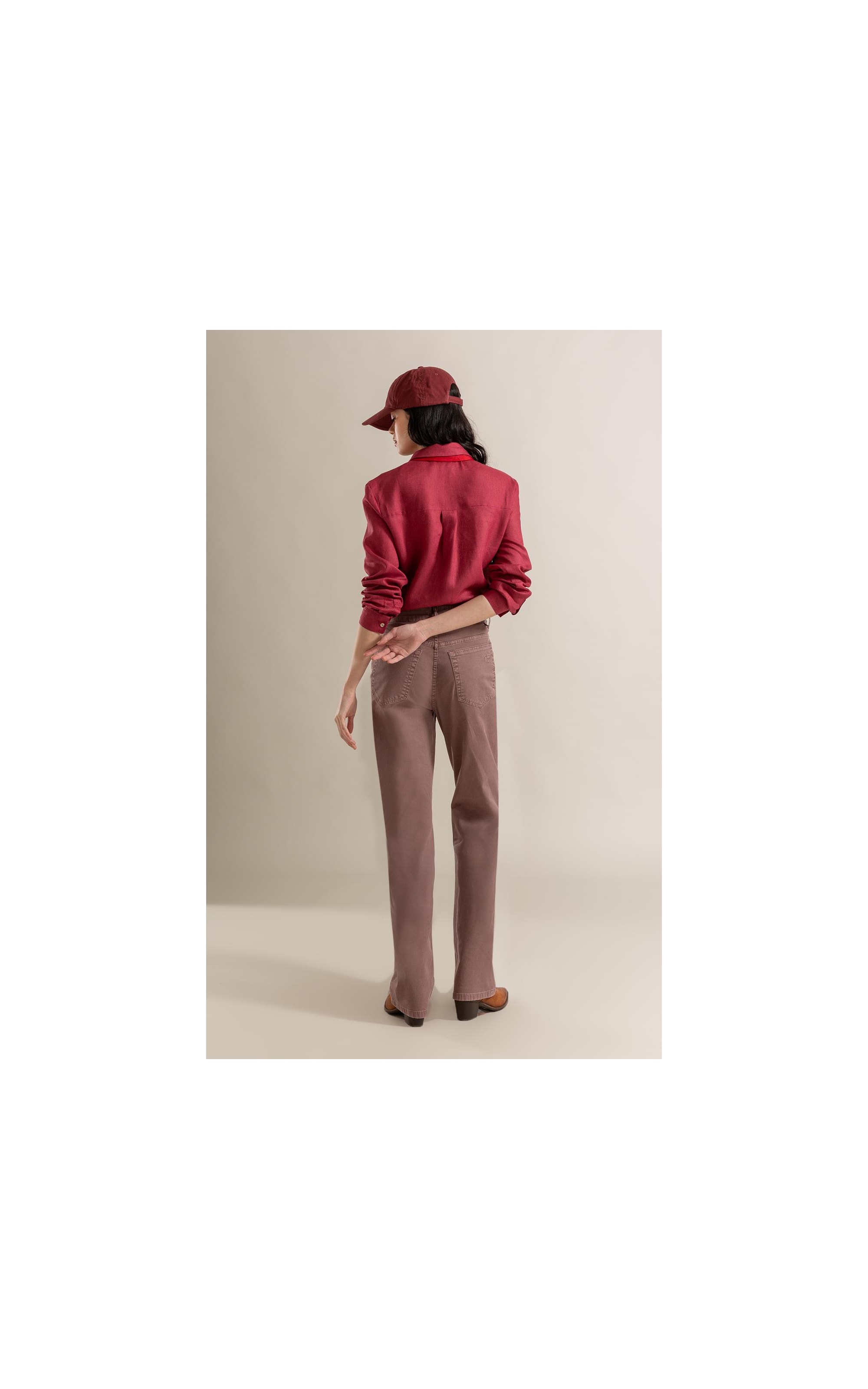 Camisa Puro Linho Classic Bordeaux