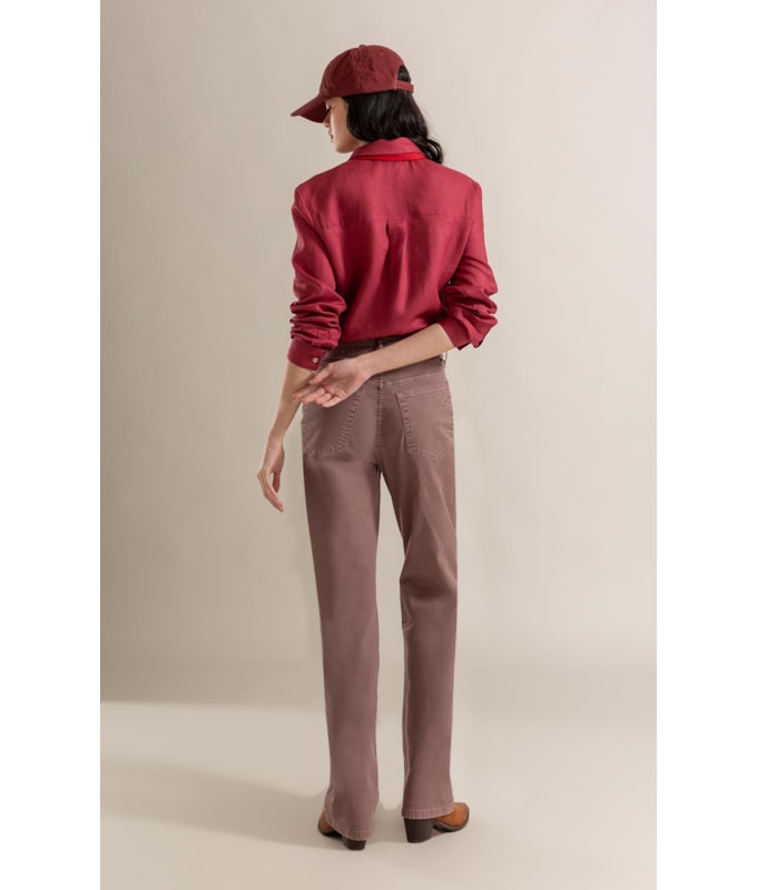 Camisa  Puro Linho Classic Bordeaux
