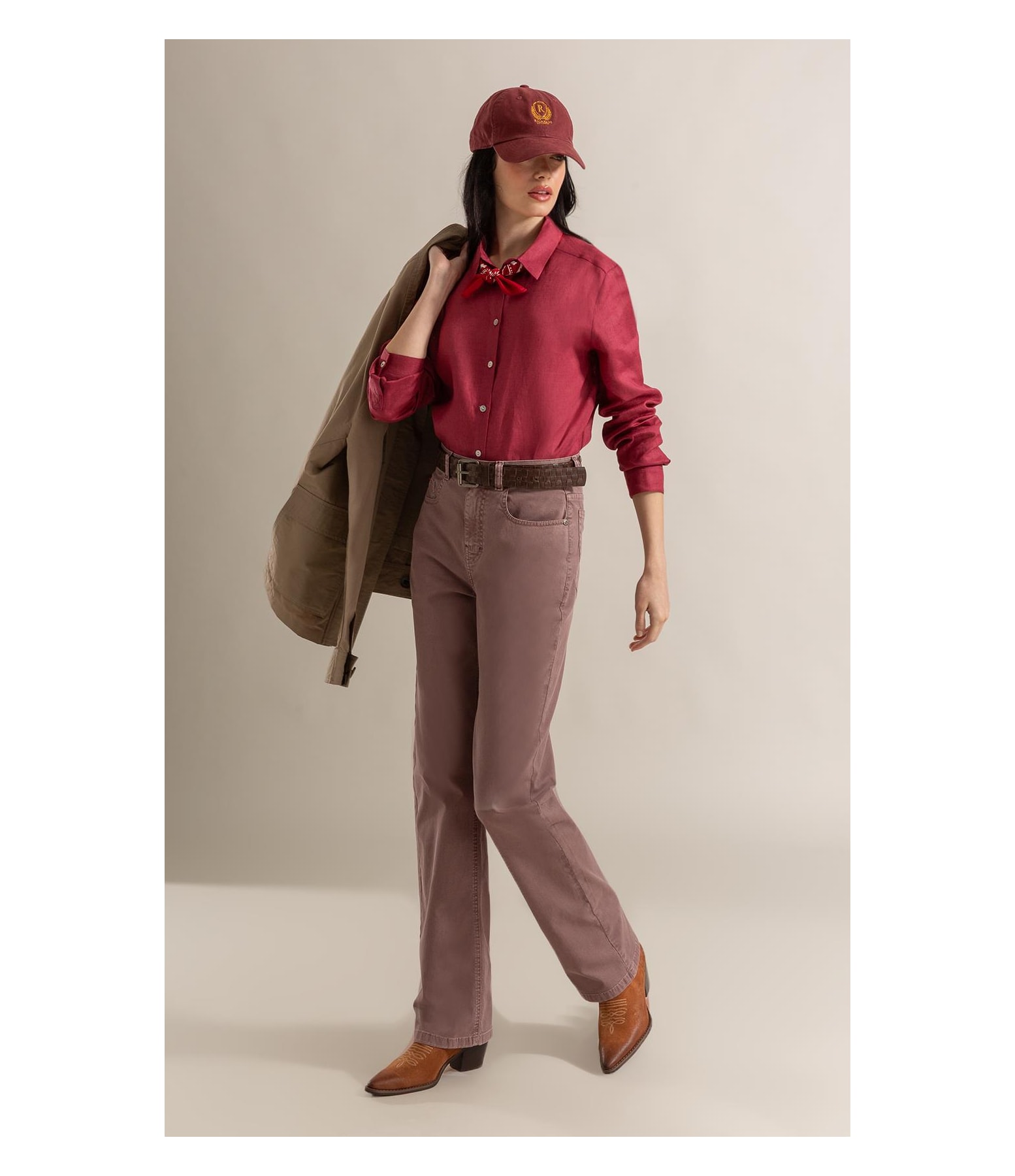 Camisa Puro Linho Classic Bordeaux