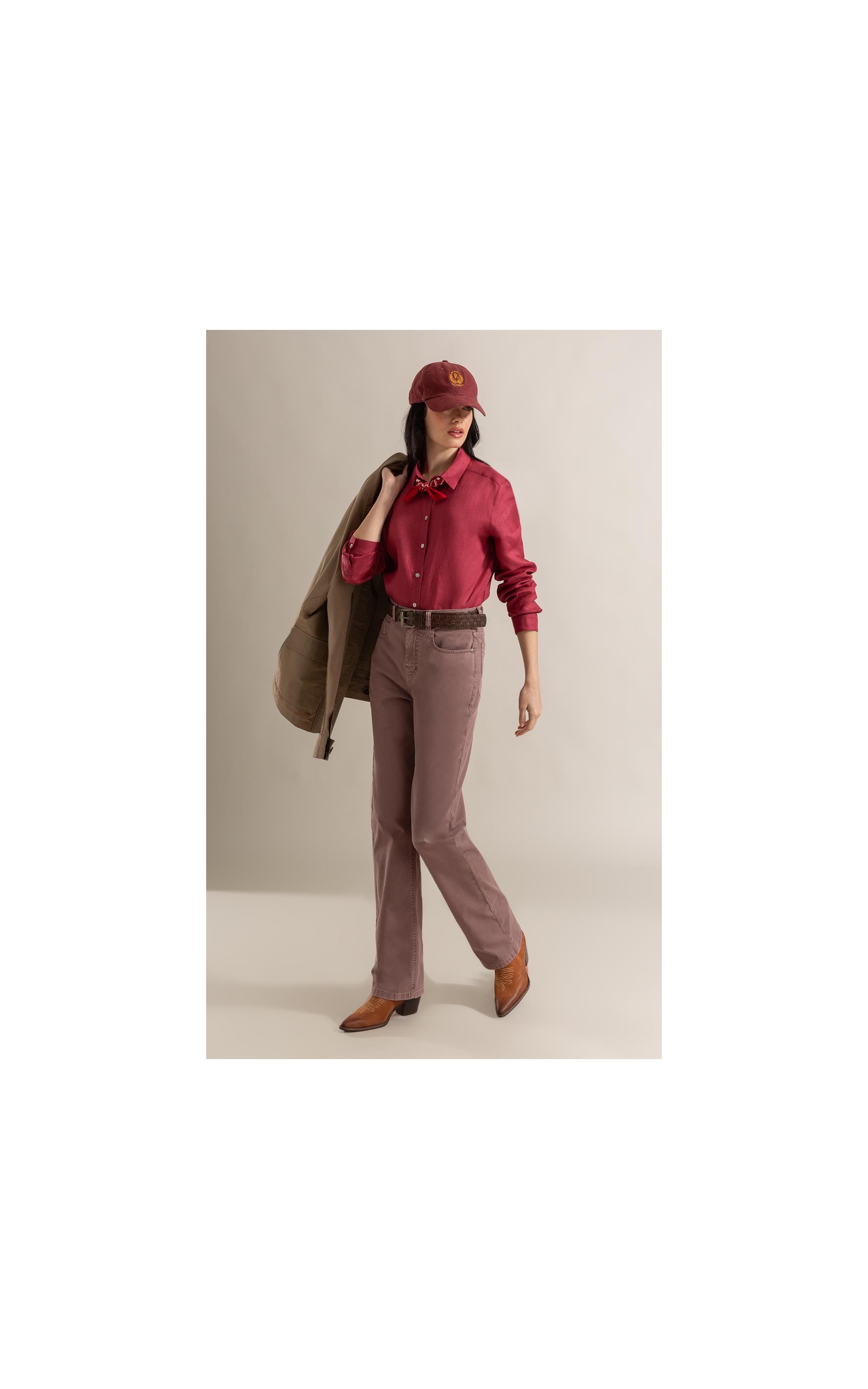 Camisa Puro Linho Classic Bordeaux