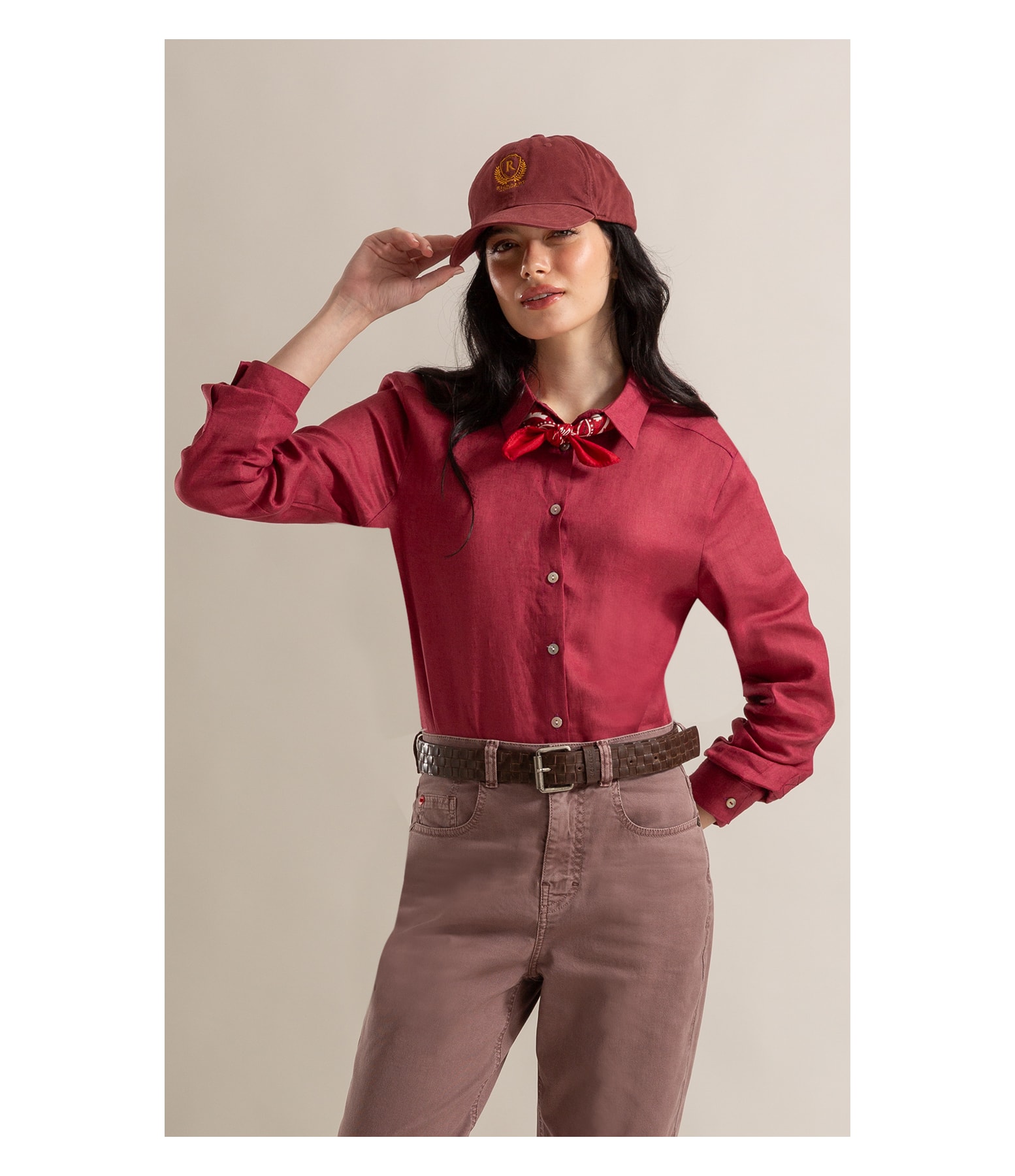 Camisa  Puro Linho Classic Bordeaux