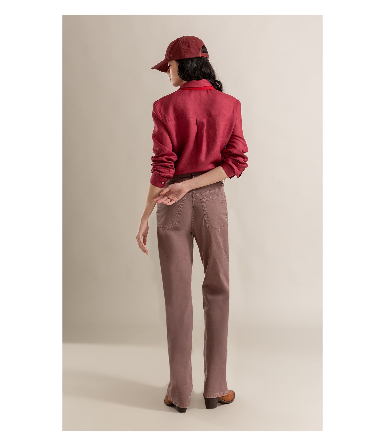 Camisa  Puro Linho Classic Bordeaux